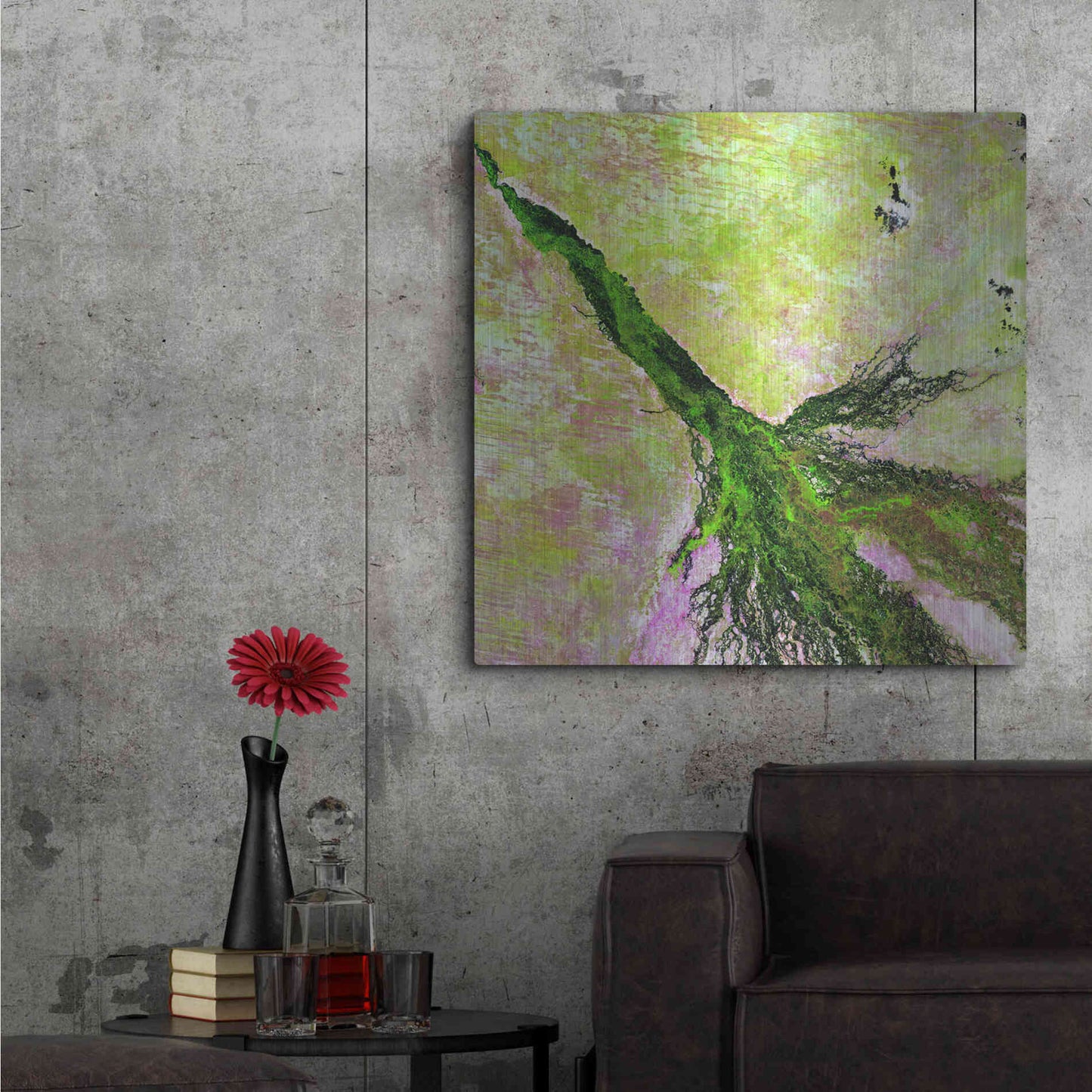Luxe Metal Art 'Earth as Art: Okavango Delta,' Metal Wall Art,36x36