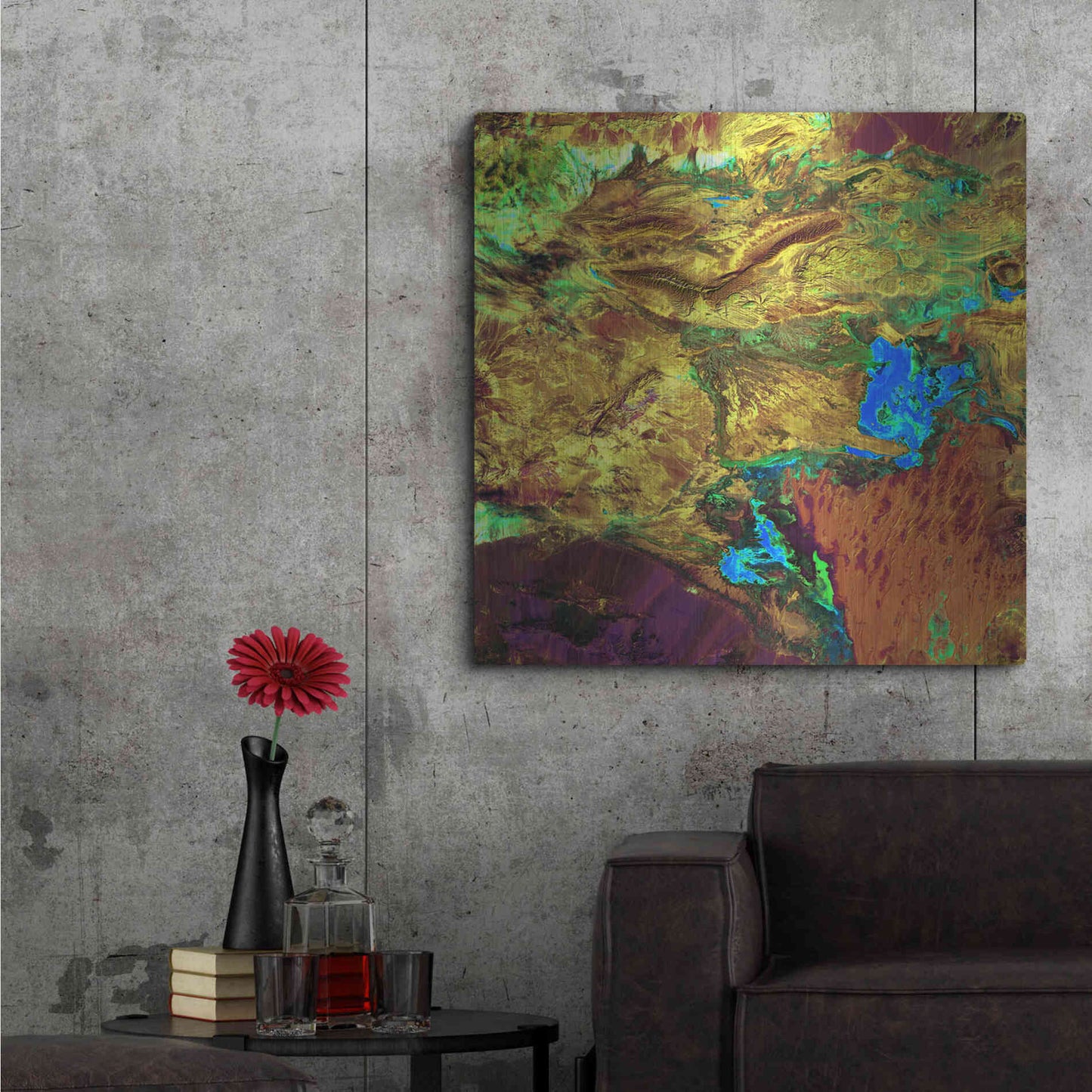 Luxe Metal Art 'Earth as Art: Spilled Paint,' Metal Wall Art,36x36