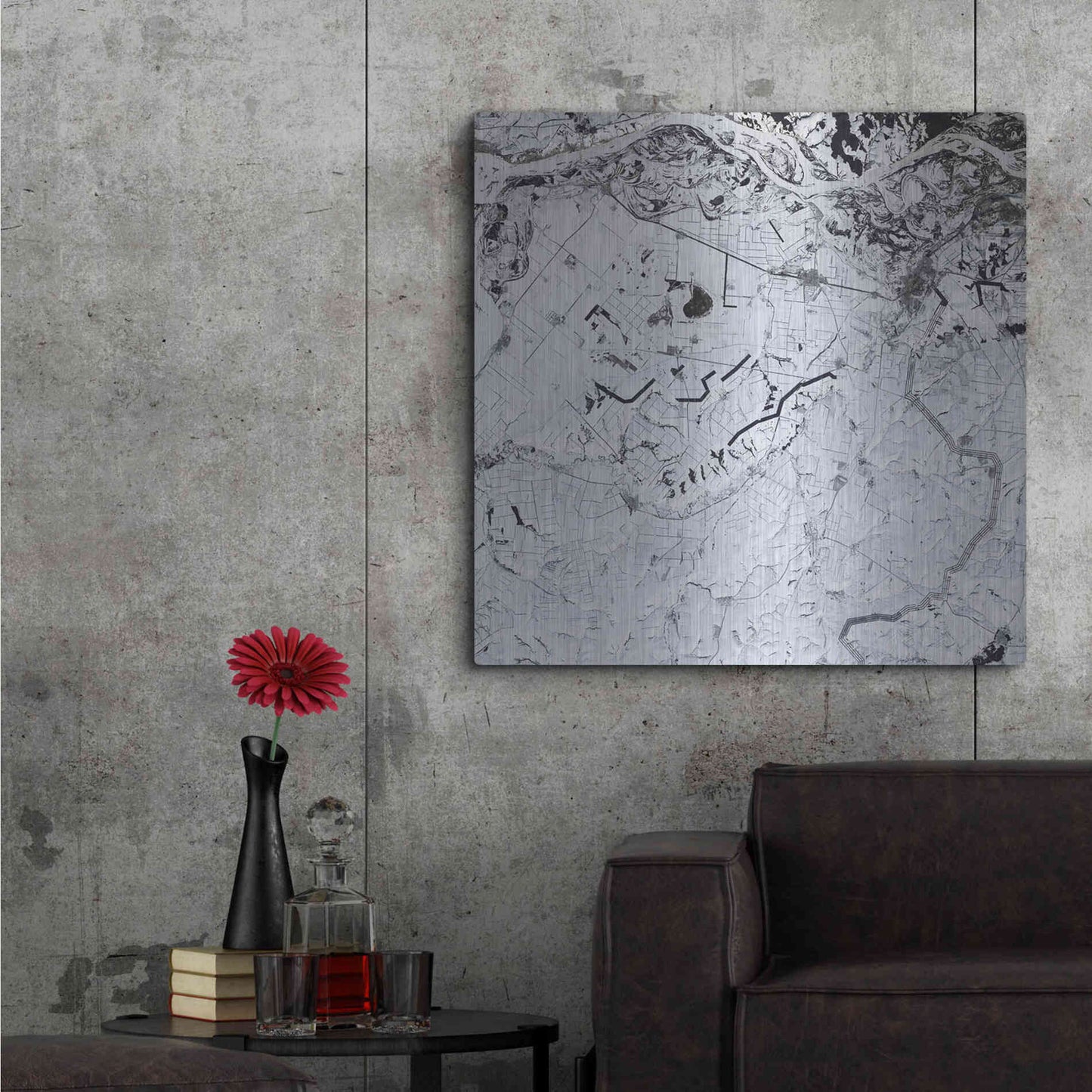 Luxe Metal Art 'Earth as Art: Etched in Snow,' Metal Wall Art,36x36