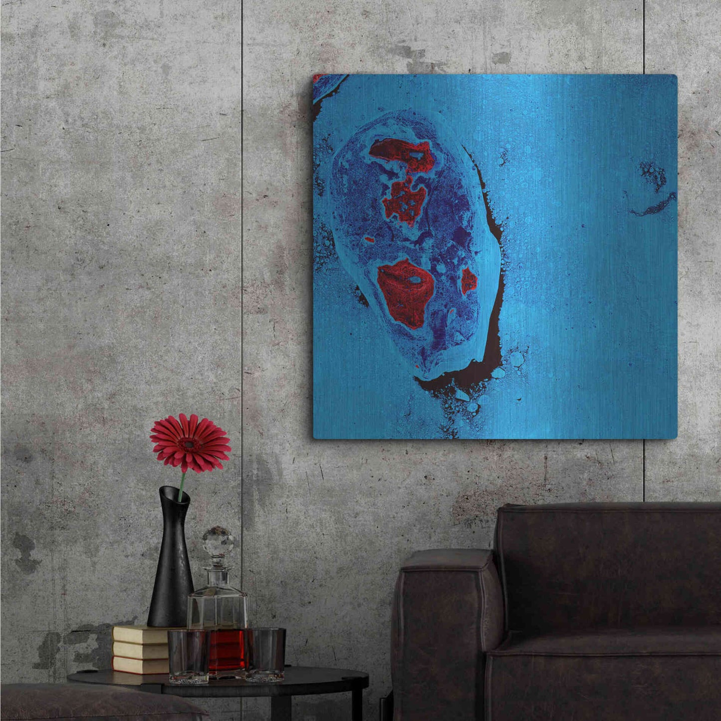 Luxe Metal Art 'Earth as Art: Cellular Ice,' Metal Wall Art,36x36