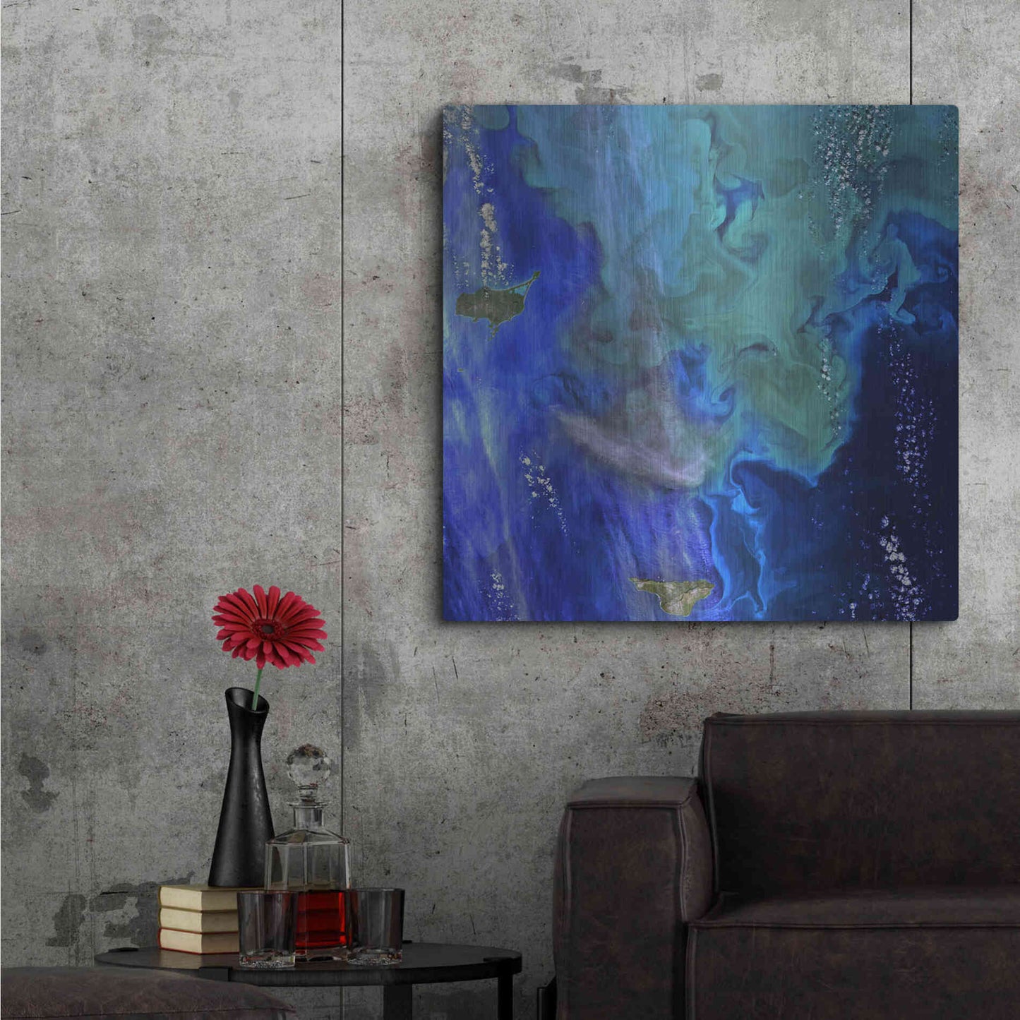 Luxe Metal Art 'Earth as Art: Earth's Aquarium,' Metal Wall Art,36x36