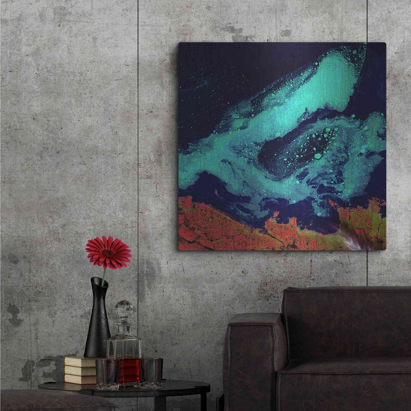 Luxe Metal Art 'Earth as Art: Icy Vortex,' Metal Wall Art,36x36