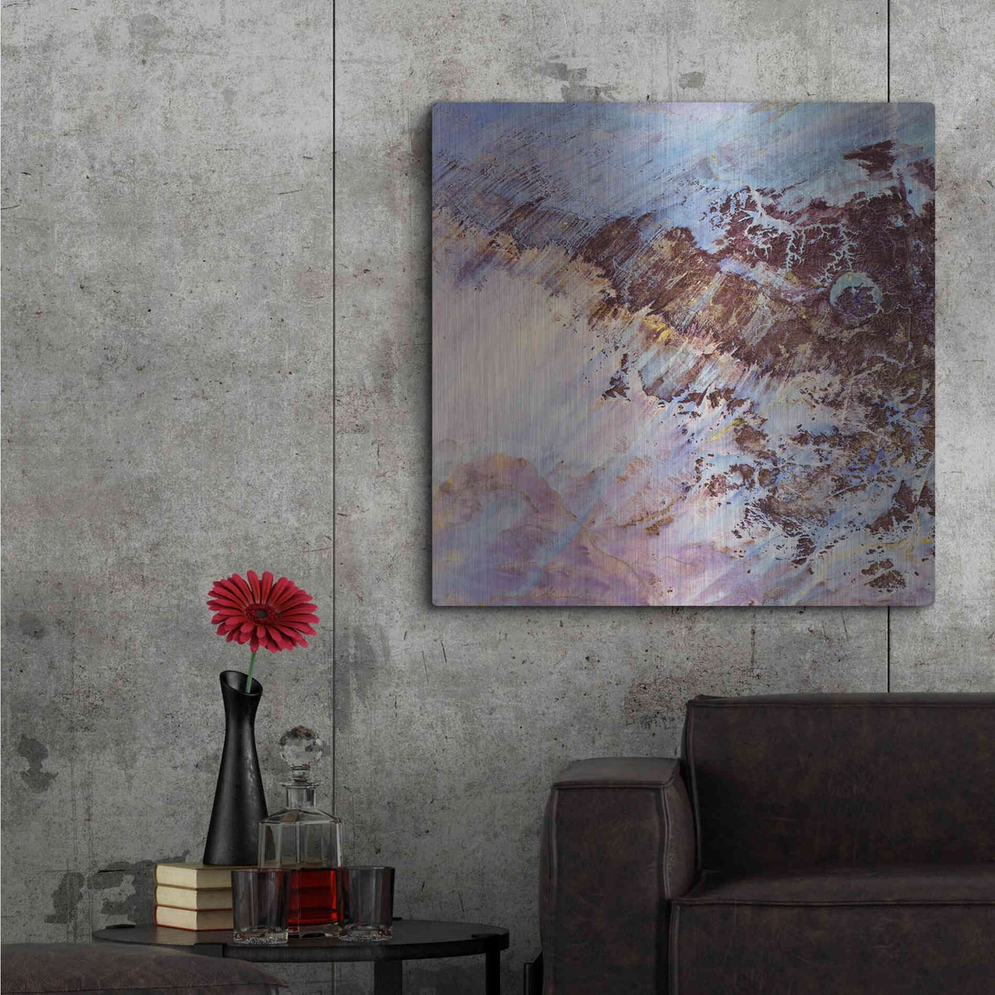 Luxe Metal Art 'Earth as Art: Storm Amid the Calm,' Metal Wall Art,36x36