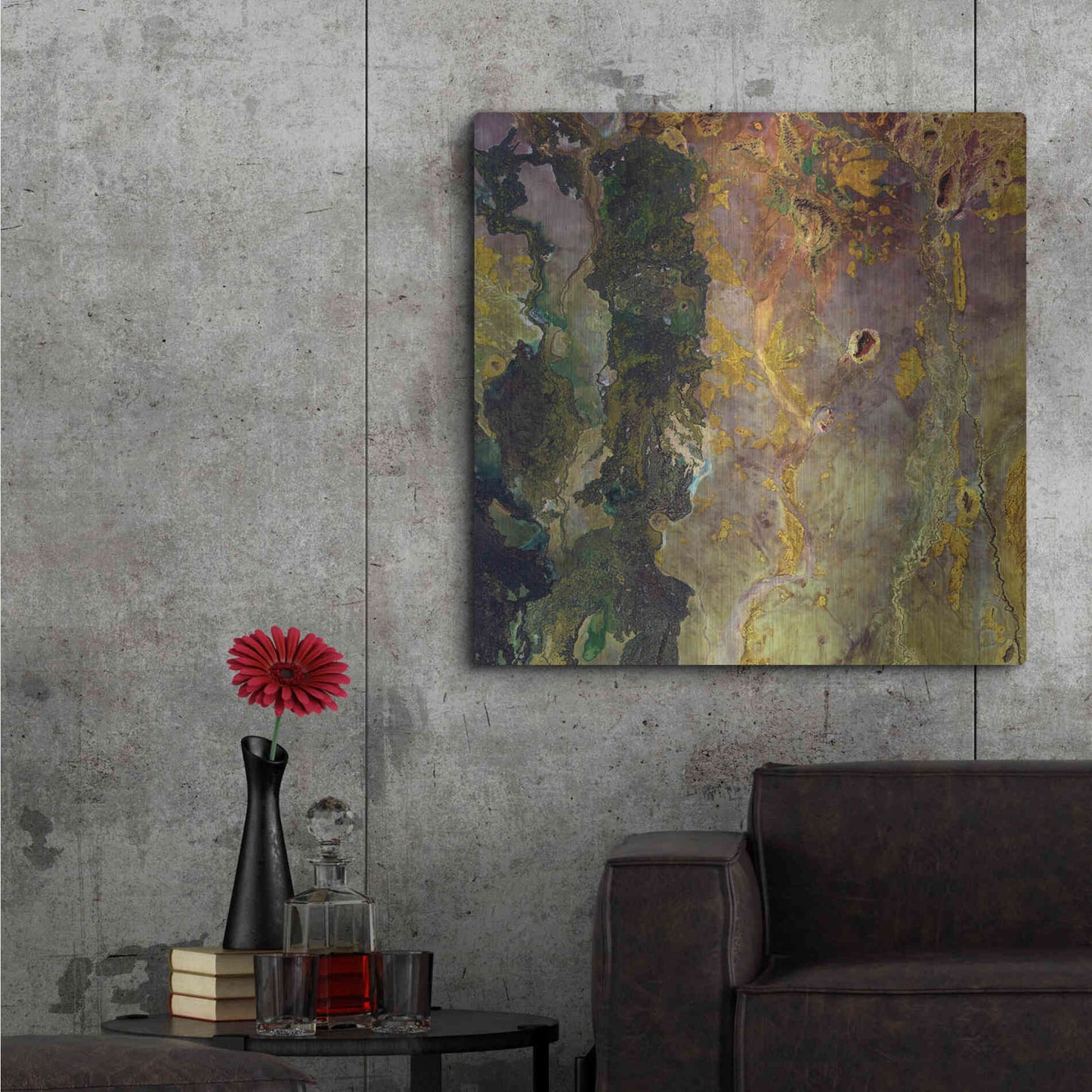 Luxe Metal Art 'Earth as Art: Weird Watercolor,' Metal Wall Art,36x36