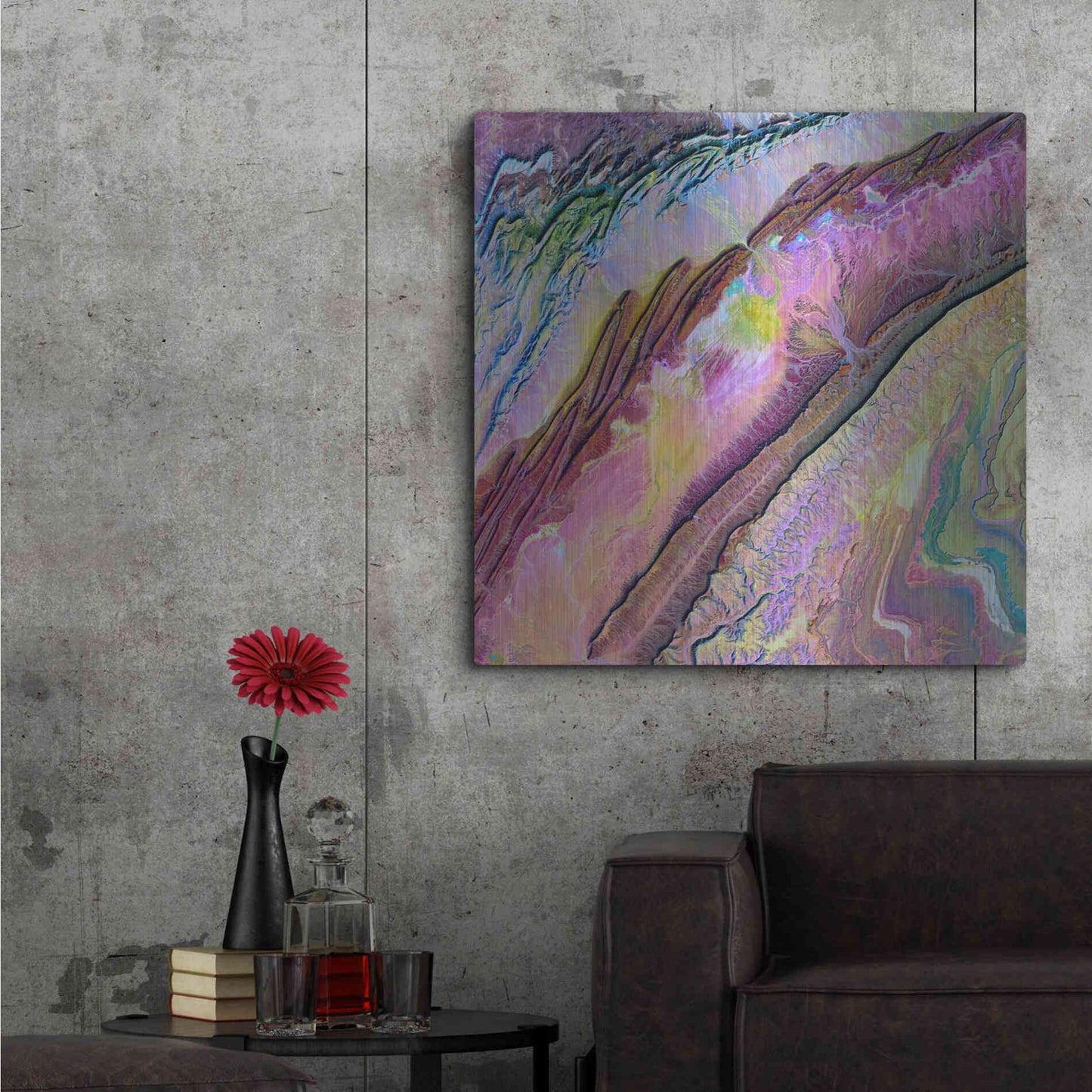 Luxe Metal Art 'Earth as Art: Desert Ribbons,' Metal Wall Art,36x36