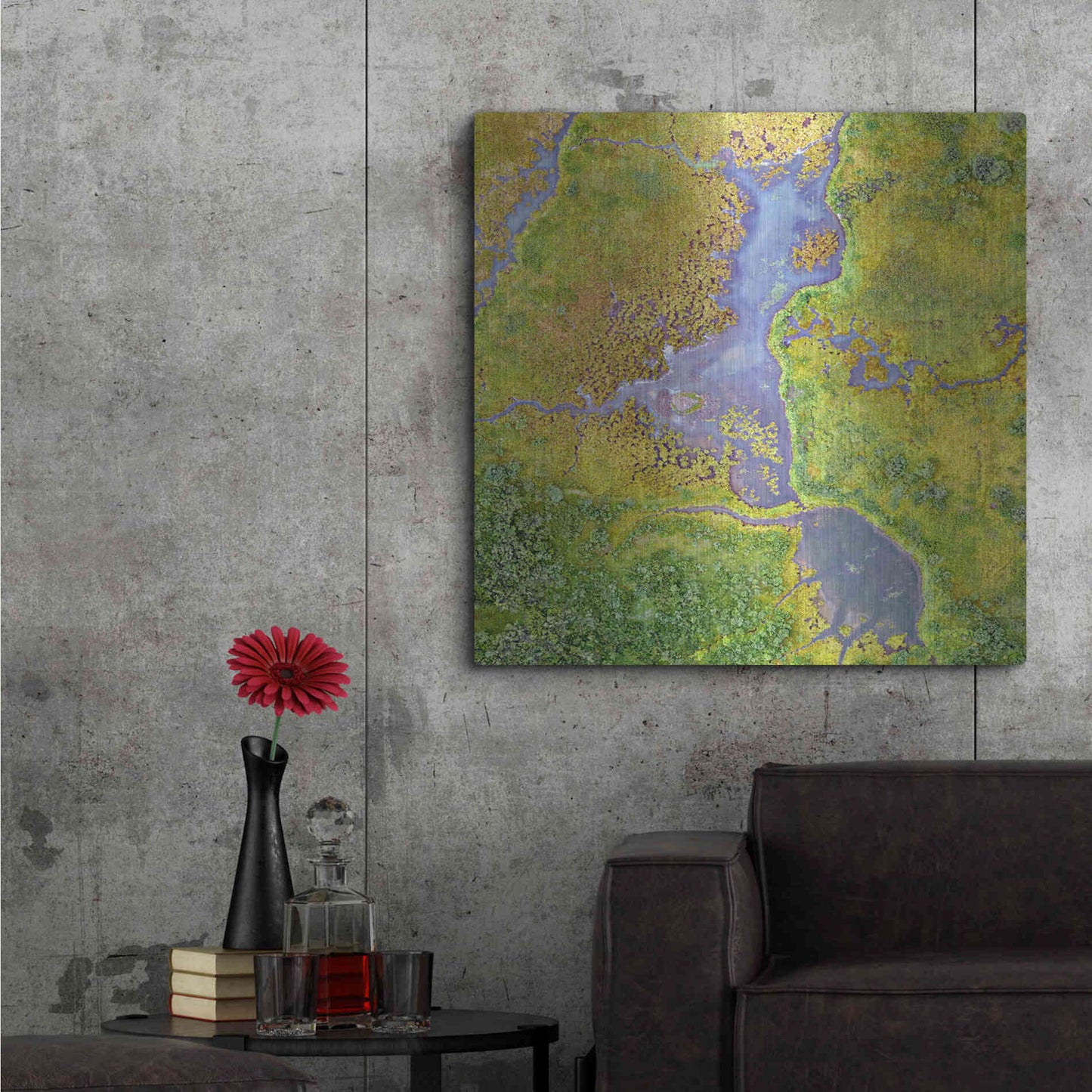 Luxe Metal Art 'Earth as Art: Watching Wetlands,' Metal Wall Art,36x36