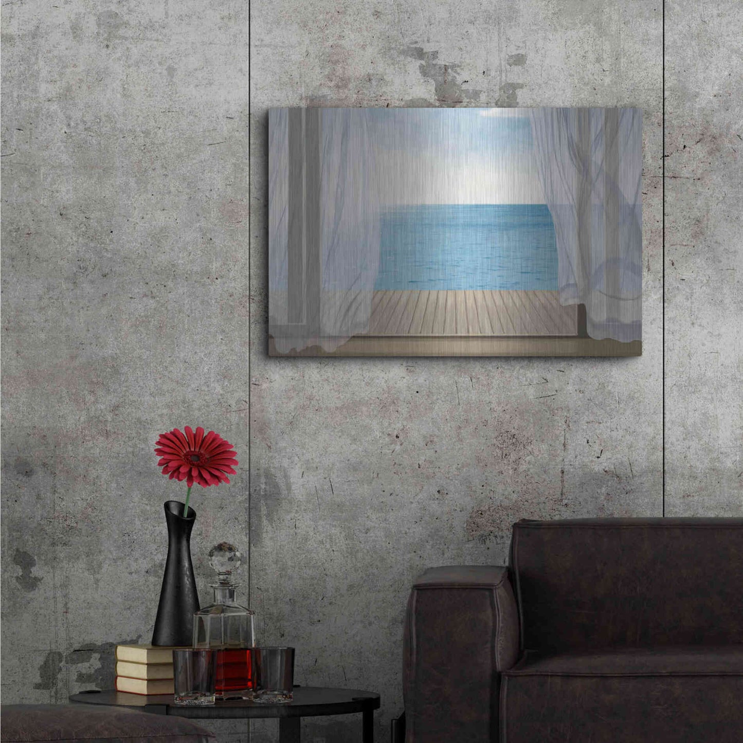 Luxe Metal Art 'Blue Breeze' by James Wiens, Metal Wall Art,36x24