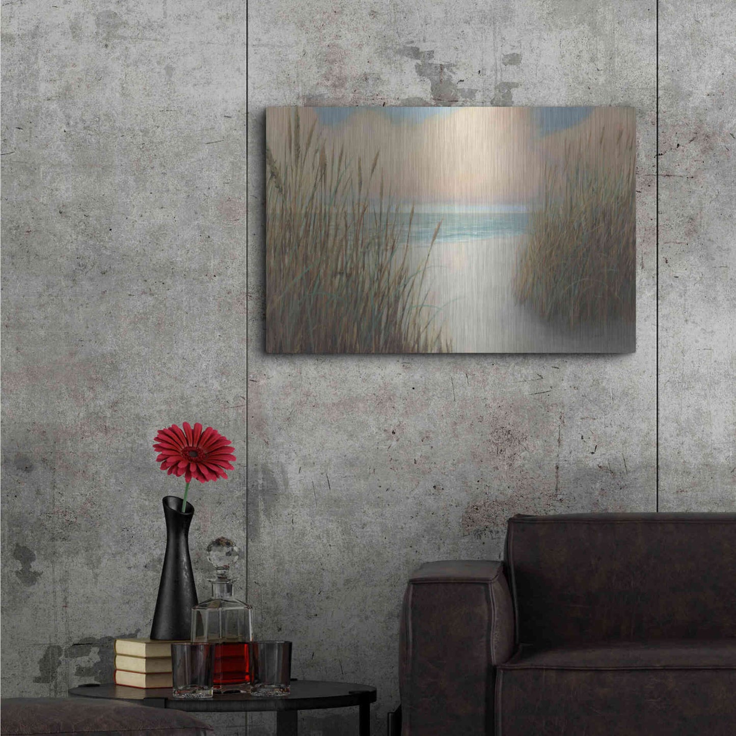 Luxe Metal Art 'Beach Trail I' by James Wiens, Metal Wall Art,36x24