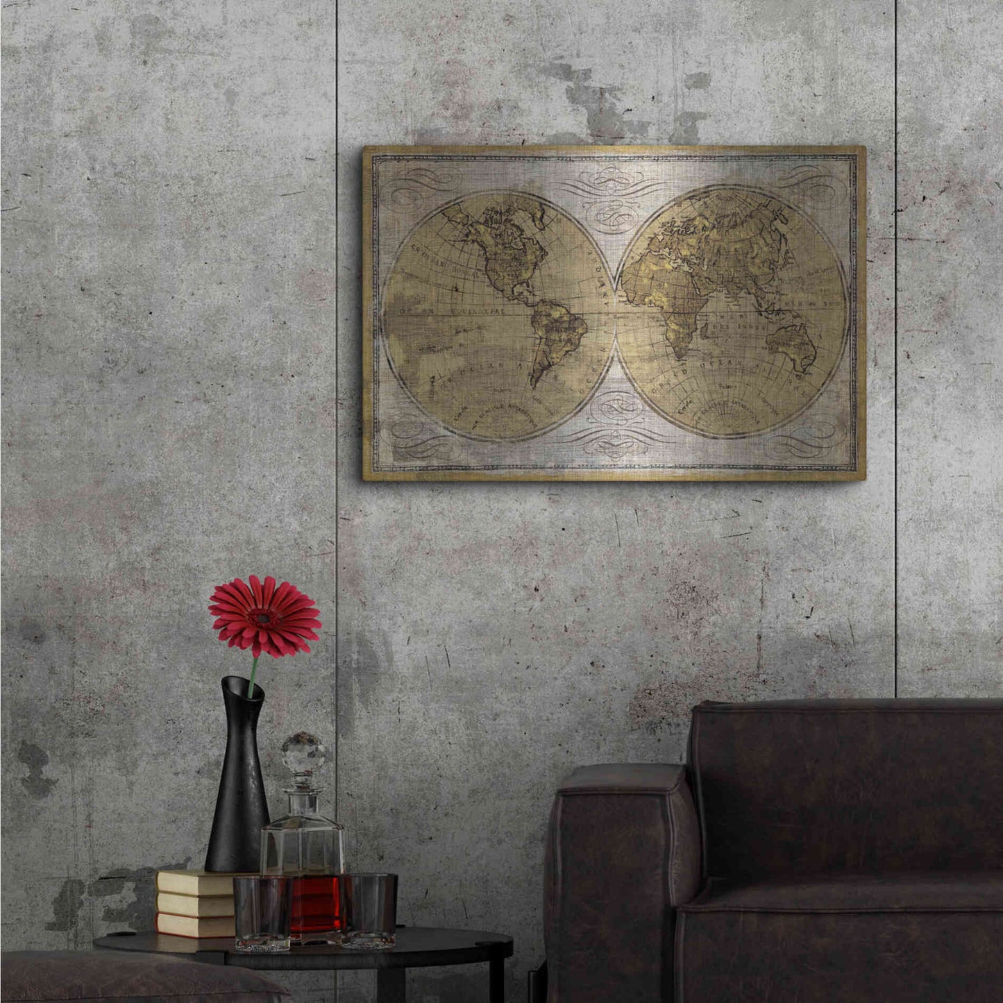 Luxe Metal Art 'Worldwide I' by James Wiens, Metal Wall Art,36x24