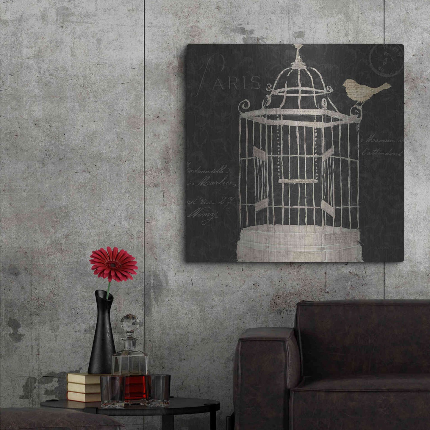 Luxe Metal Art 'Via Paris III' by James Wiens, Metal Wall Art,36x36