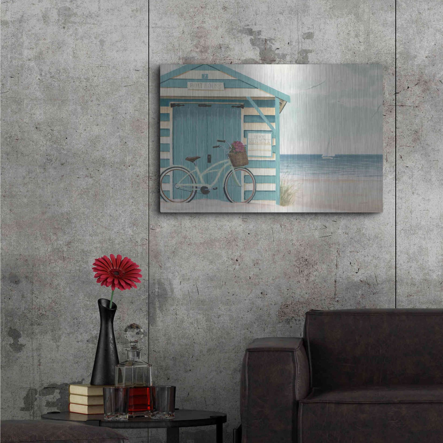 Luxe Metal Art 'Beach Cruiser I' by James Wiens, Metal Wall Art,36x24