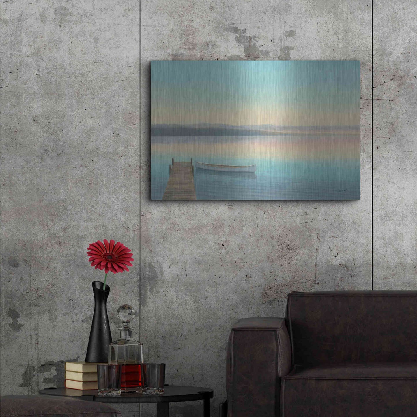 Luxe Metal Art 'Zen Canoe I' by James Wiens, Metal Wall Art,36x24