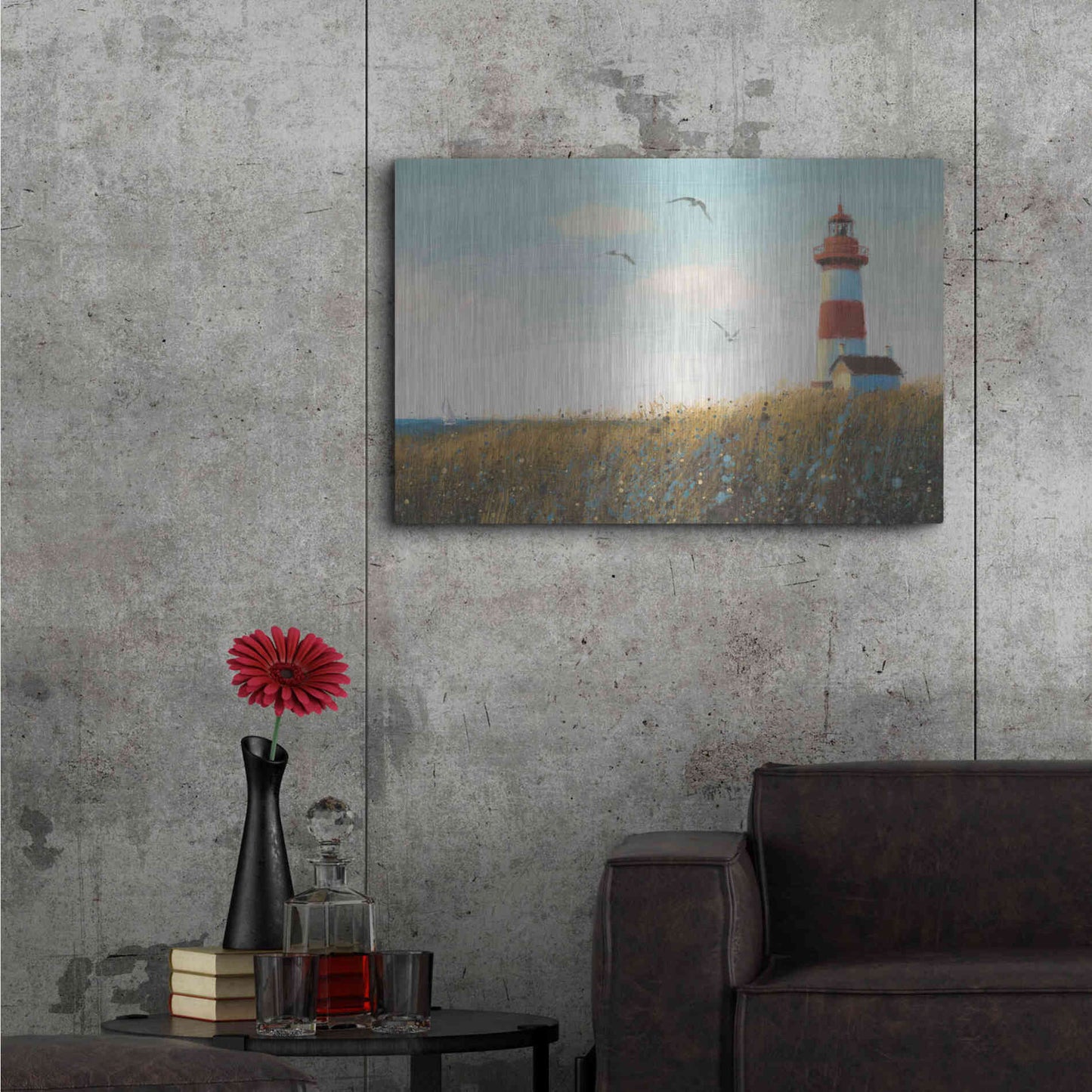 Luxe Metal Art 'Seaside View I' by James Wiens, Metal Wall Art,36x24