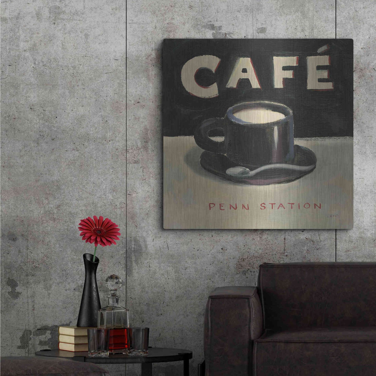 Luxe Metal Art 'Coffee Spot I' by James Wiens, Metal Wall Art,36x36