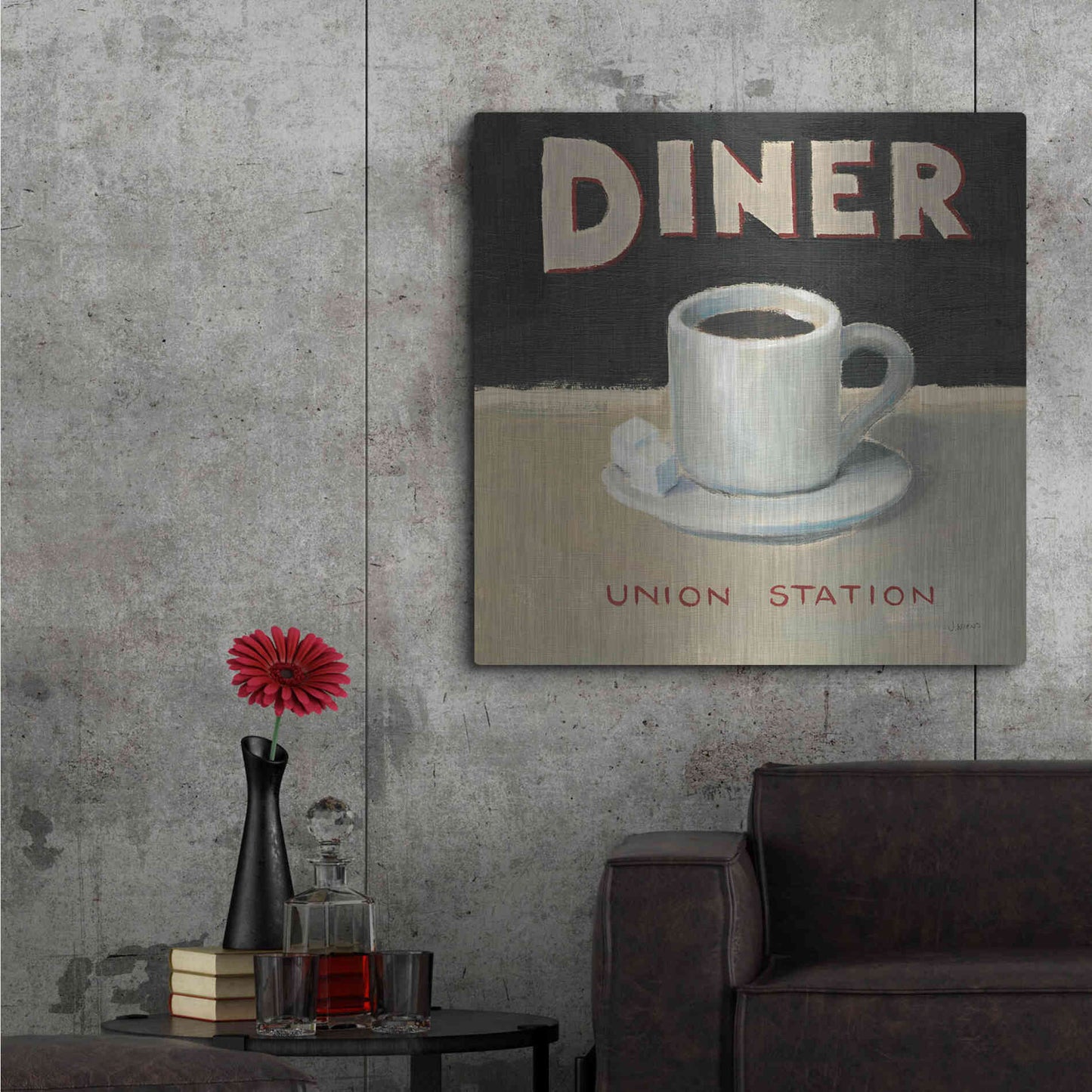Luxe Metal Art 'Coffee Spot II' by James Wiens, Metal Wall Art,36x36