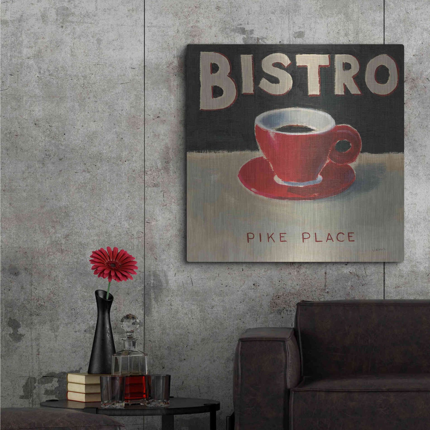 Luxe Metal Art 'Coffee Spot IV' by James Wiens, Metal Wall Art,36x36