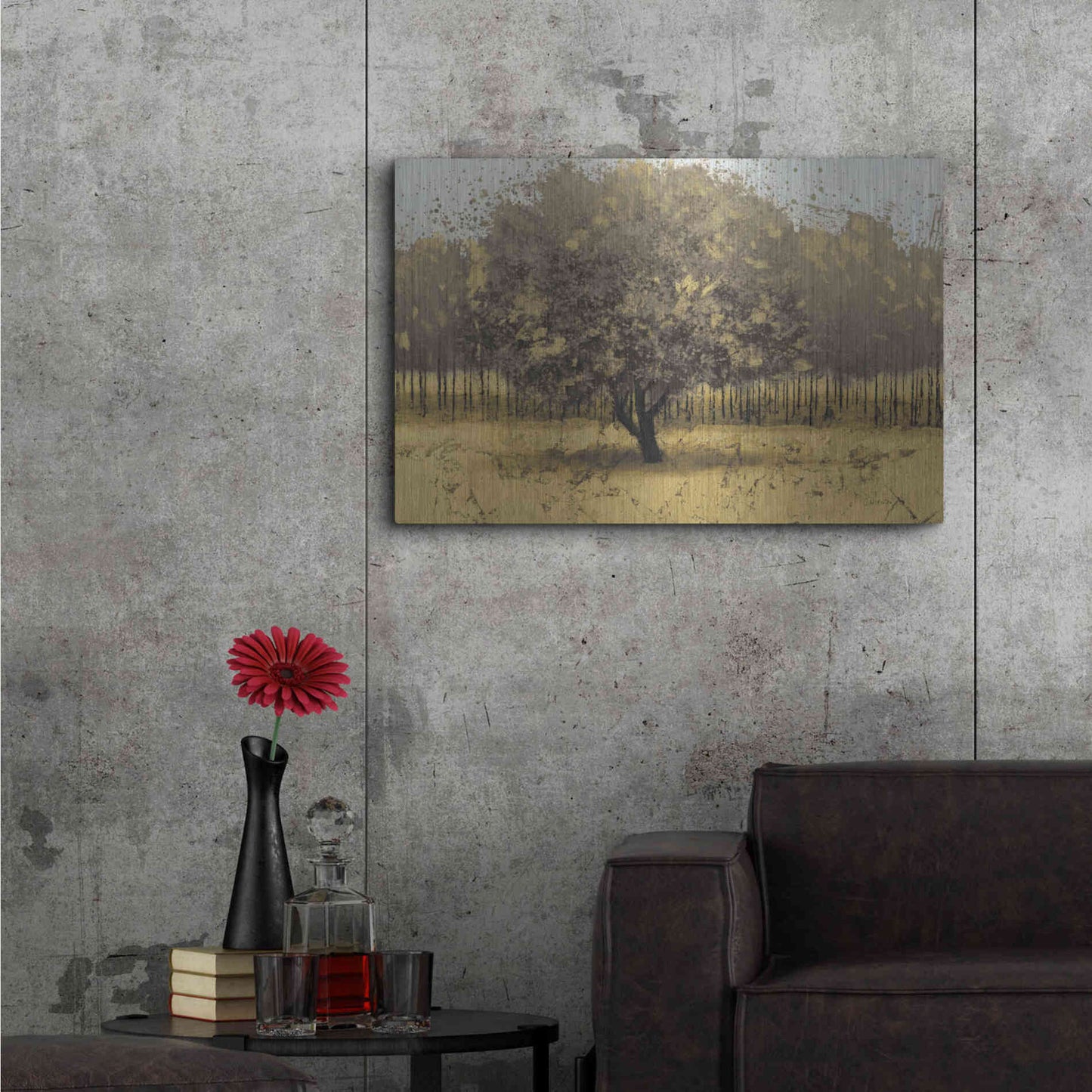 Luxe Metal Art 'Golden Trees I' by James Wiens, Metal Wall Art,36x24