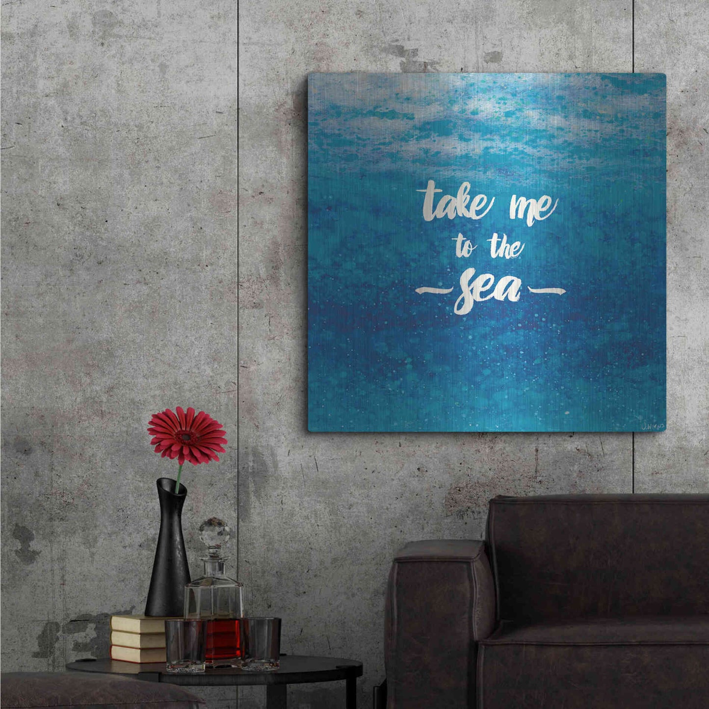 Luxe Metal Art 'Underwater Quotes I' by James Wiens, Metal Wall Art,36x36