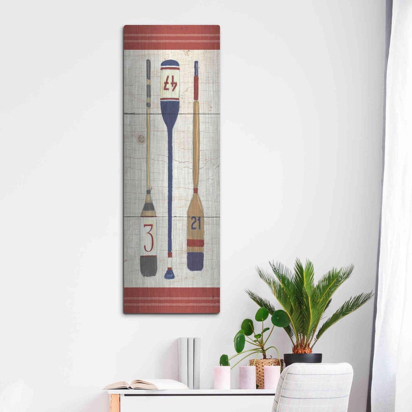 Luxe Metal Art 'Nautique X' by James Wiens, Metal Wall Art,16x48