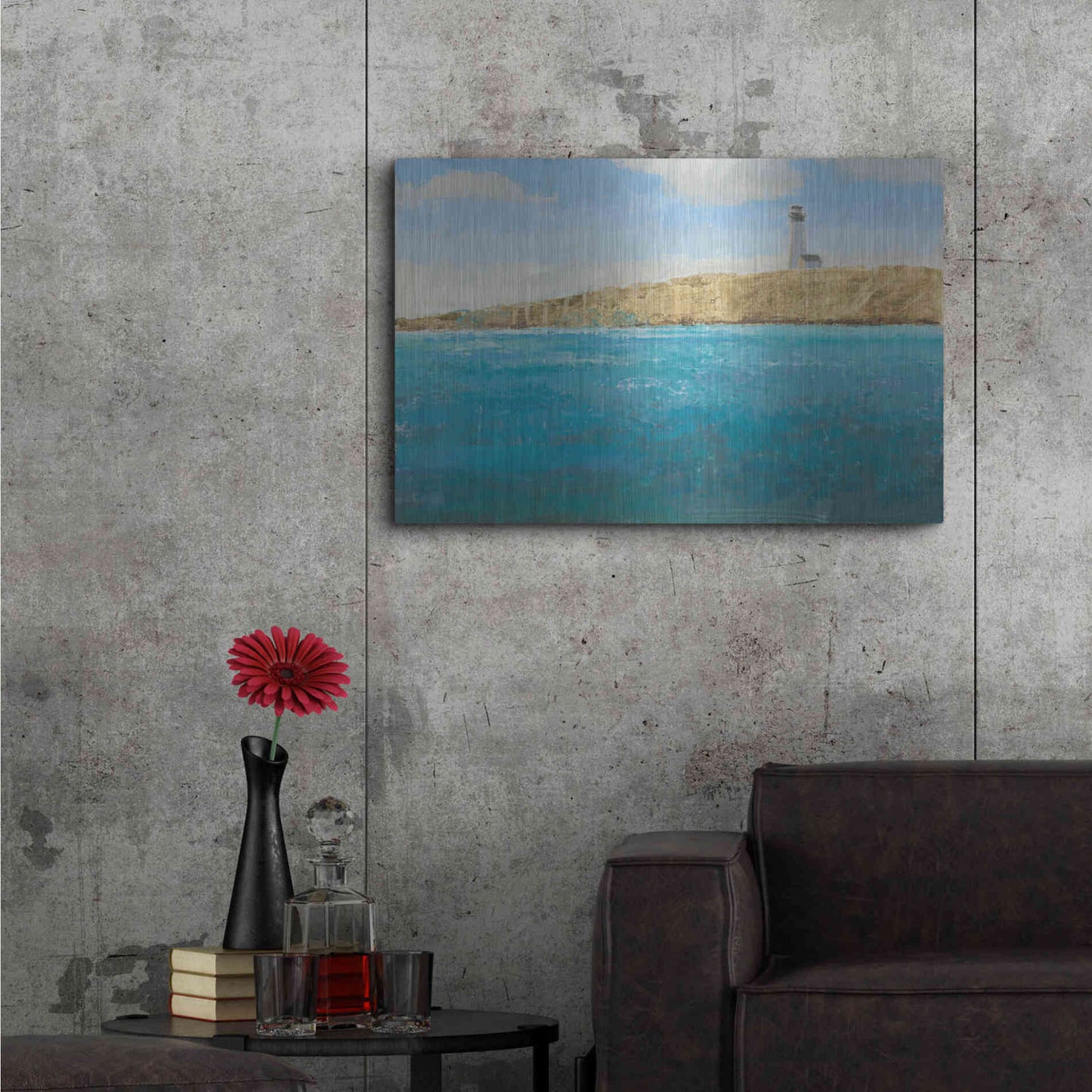Luxe Metal Art 'Lighthouse Seascape II' by James Wiens, Metal Wall Art,36x24