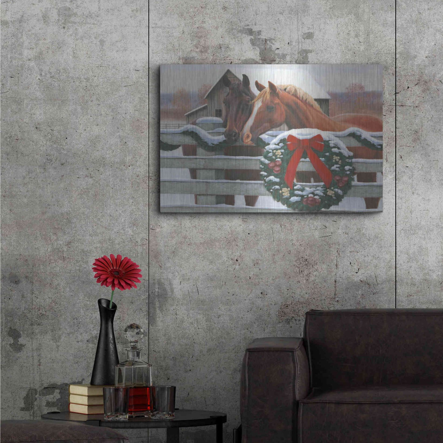 Luxe Metal Art 'Christmas in the Heartland II' by James Wiens, Metal Wall Art,36x24