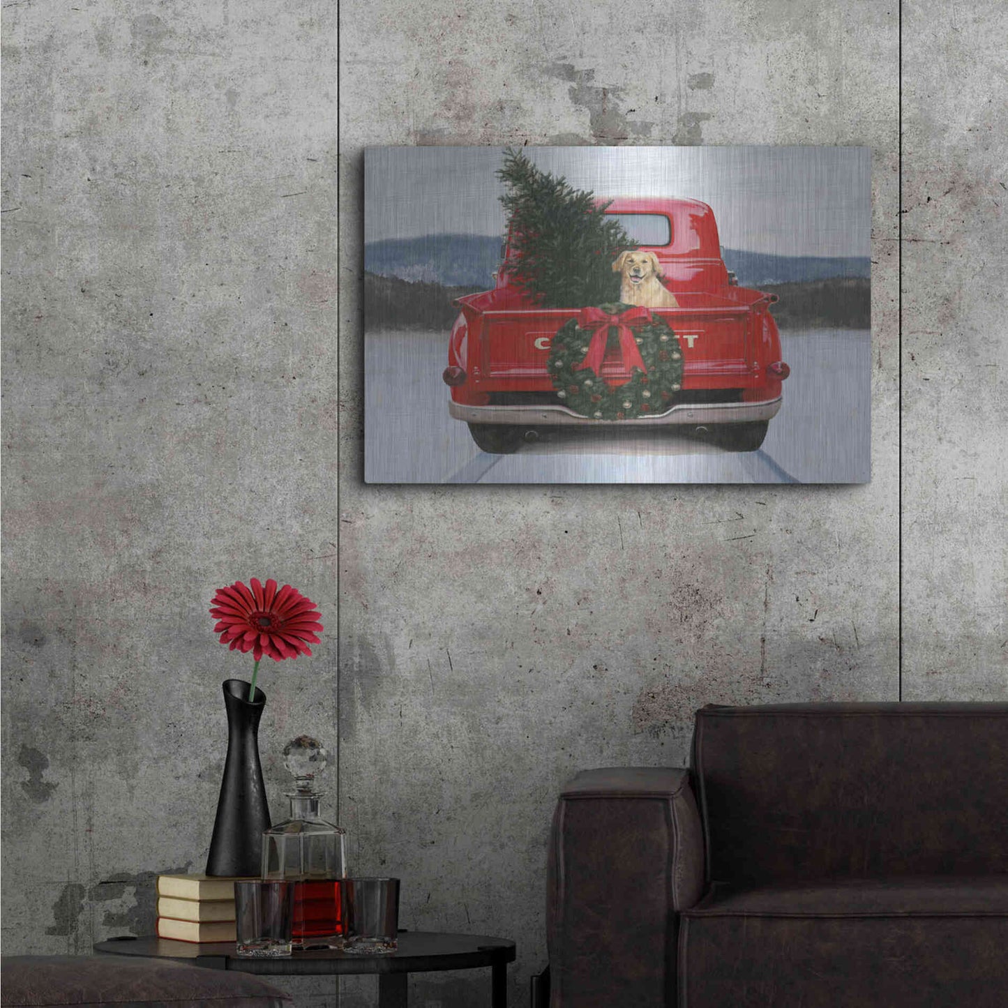 Luxe Metal Art 'Christmas in the Heartland IV' by James Wiens, Metal Wall Art,36x24
