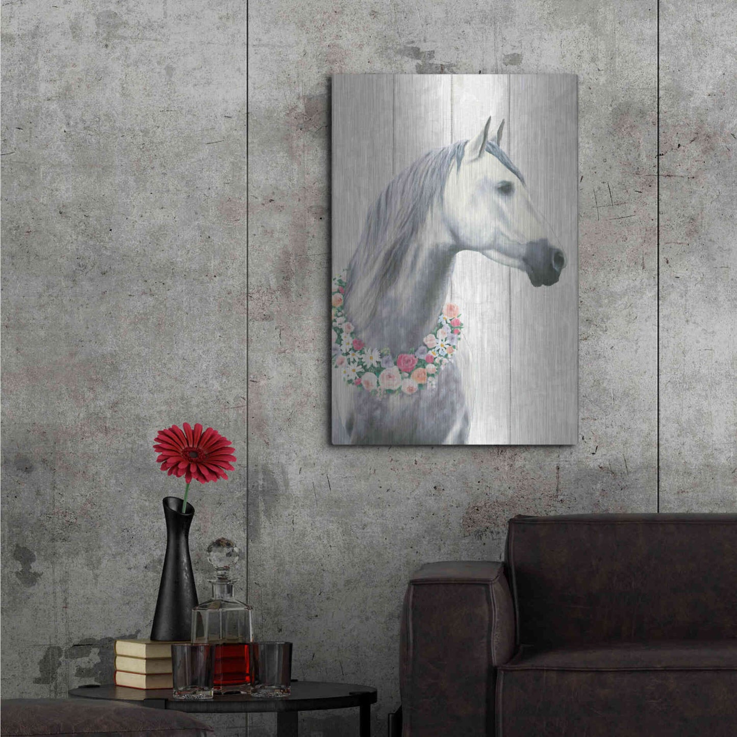 Luxe Metal Art 'Spirit Stallion I on wood' by James Wiens, Metal Wall Art,24x36