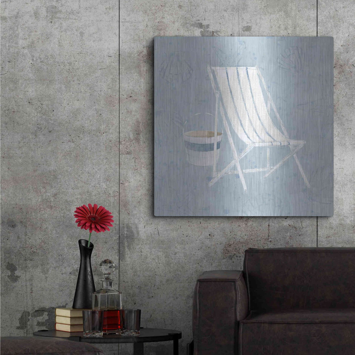 Luxe Metal Art 'Serene Seaside III' by James Wiens, Metal Wall Art,36x36