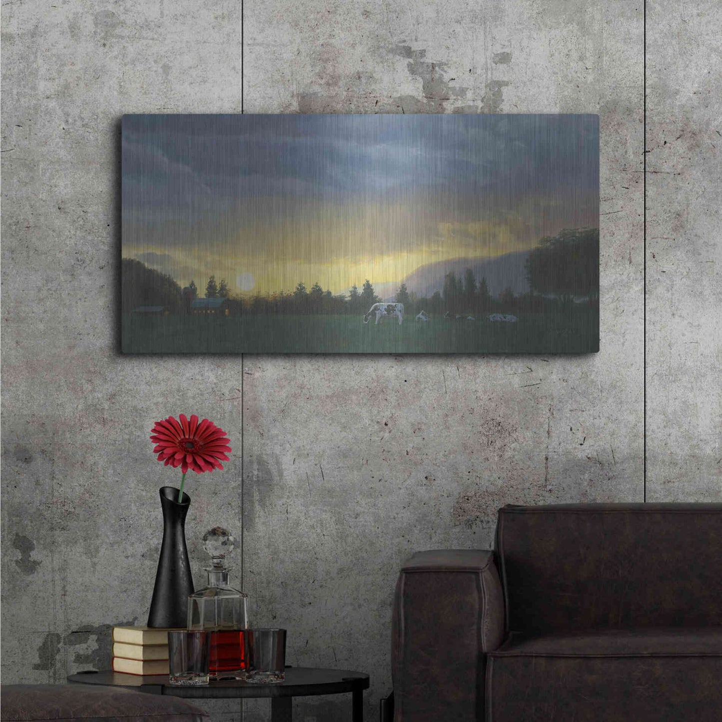 Luxe Metal Art 'Farm Life II' by James Wiens, Metal Wall Art,48x24