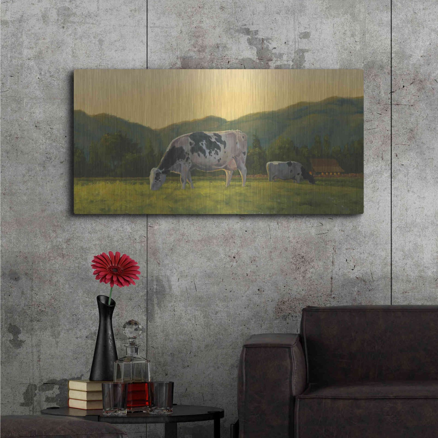 Luxe Metal Art 'Farm Life III' by James Wiens, Metal Wall Art,48x24