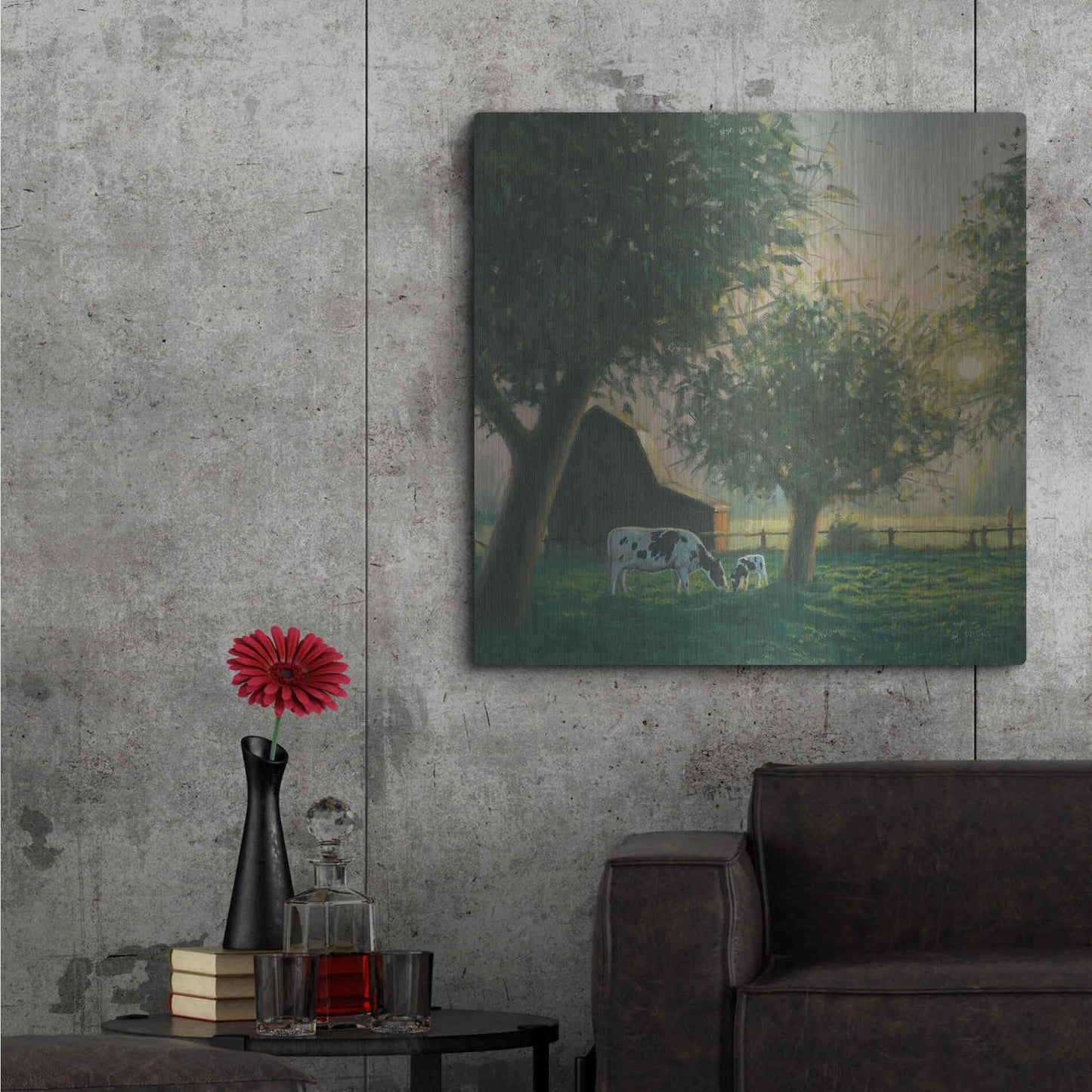 Luxe Metal Art 'Farm Life IV' by James Wiens, Metal Wall Art,36x36
