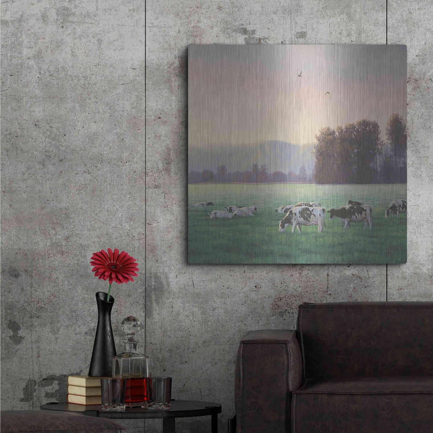 Luxe Metal Art 'Farm Life V' by James Wiens, Metal Wall Art,36x36