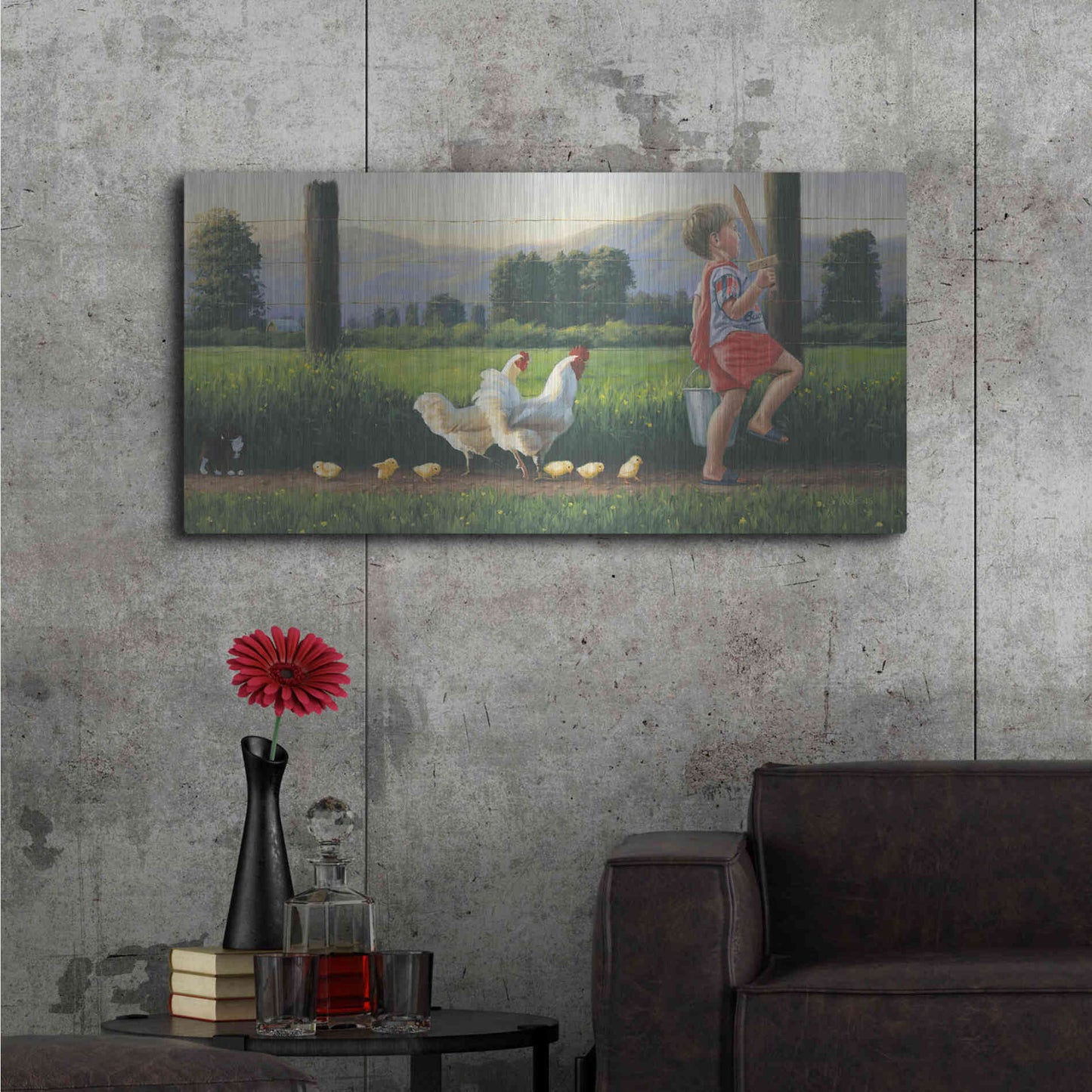 Luxe Metal Art 'Fearless Leader' by James Wiens, Metal Wall Art,48x24