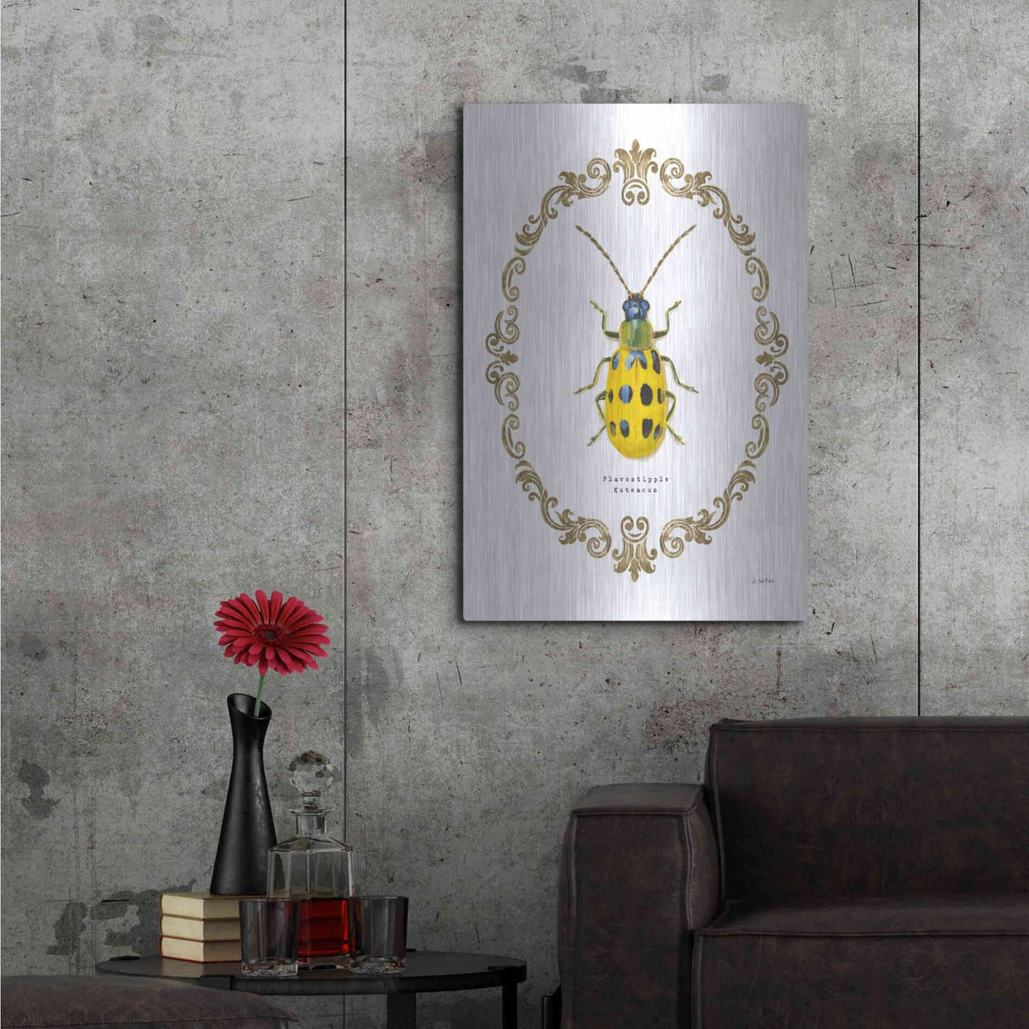 Luxe Metal Art 'Adorning Coleoptera VII' by James Wiens, Metal Wall Art,24x36