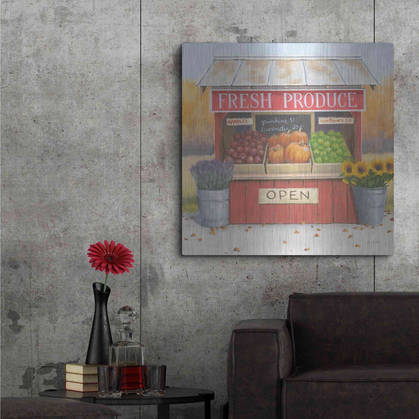 Luxe Metal Art 'Heartland Harvest Moments II' by James Wiens, Metal Wall Art,36x36