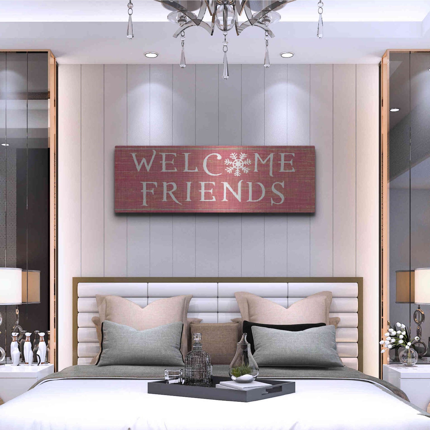 Luxe Metal Art 'Christmas Affinity II Red' by James Wiens, Metal Wall Art,48x16