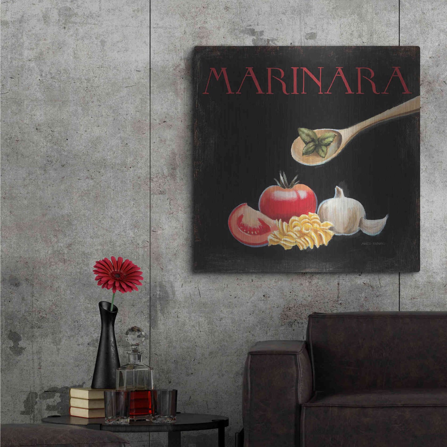 Luxe Metal Art 'Italian Cuisine IV' by Marco Fabiano, Metal Wall Art,36x36