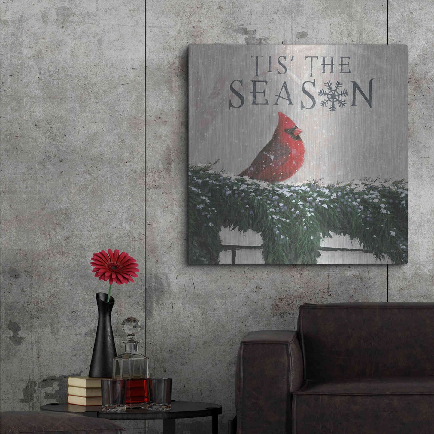 Luxe Metal Art 'Christmas Affinity X' by James Wiens, Metal Wall Art,36x36