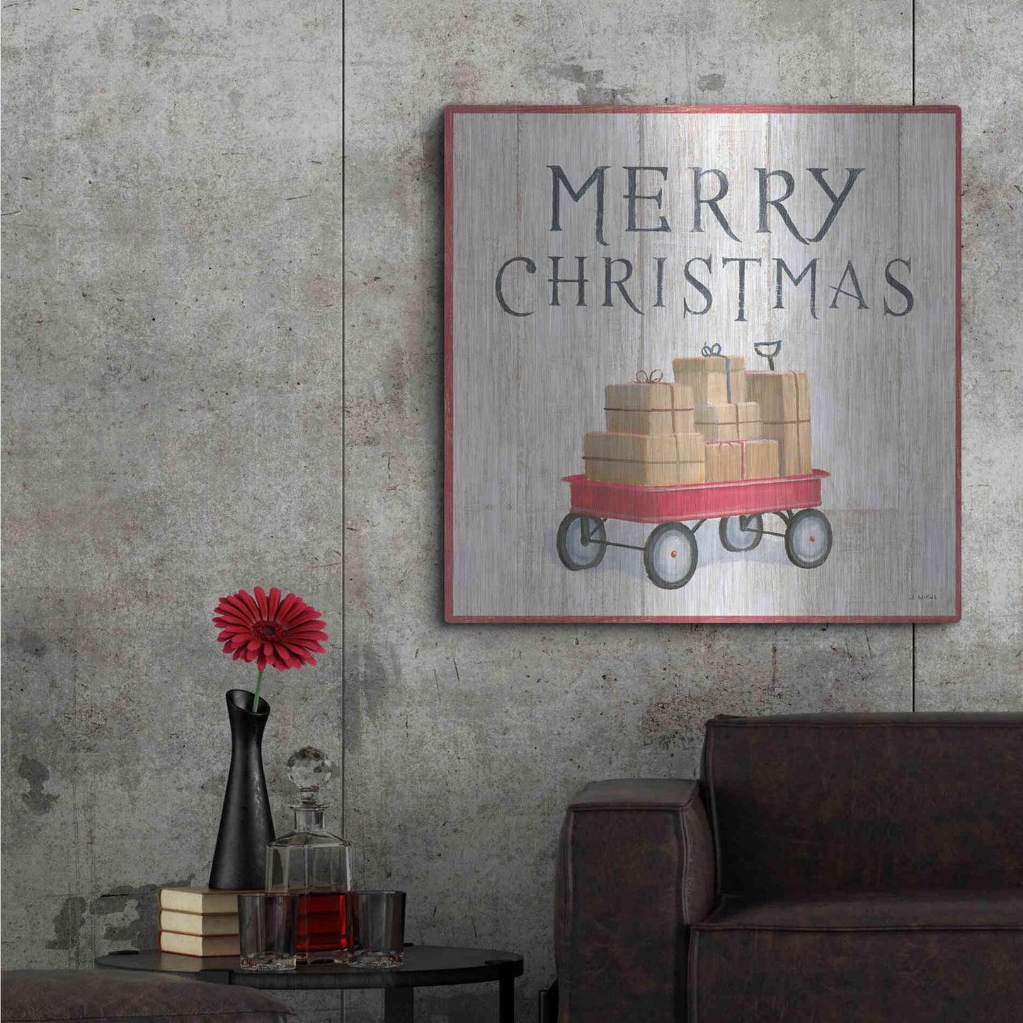 Luxe Metal Art 'Christmas Affinity XII' by James Wiens, Metal Wall Art,36x36