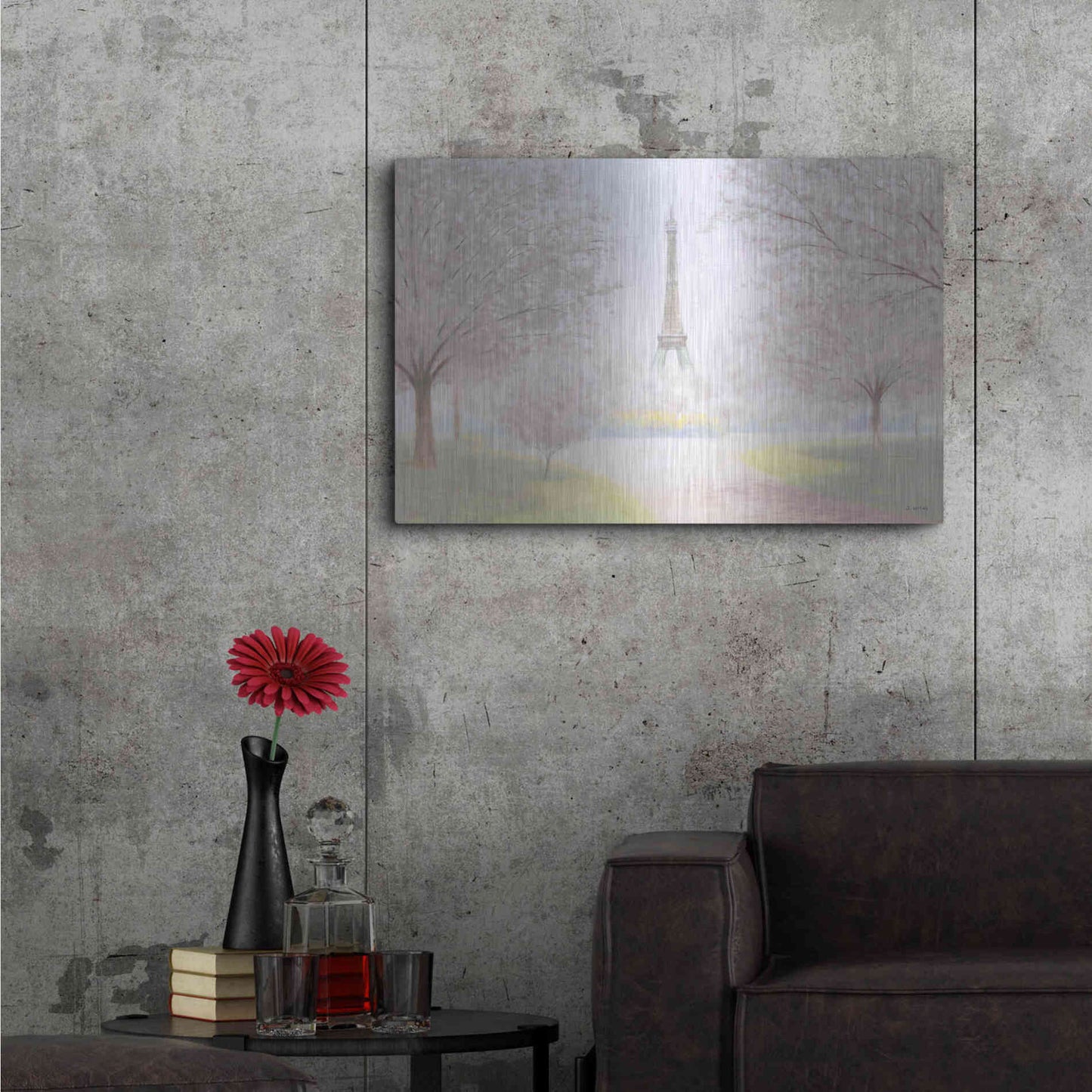Luxe Metal Art 'Pretty Paris' by James Wiens, Metal Wall Art,36x24