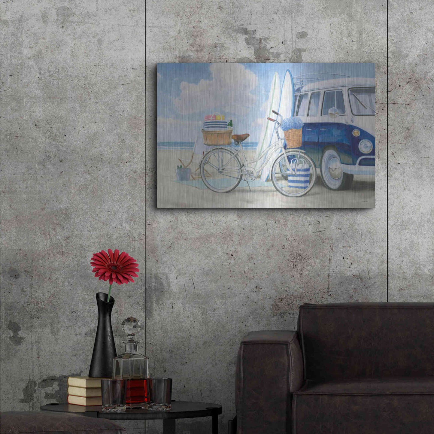 Luxe Metal Art 'Beach Time I' by James Wiens, Metal Wall Art,36x24