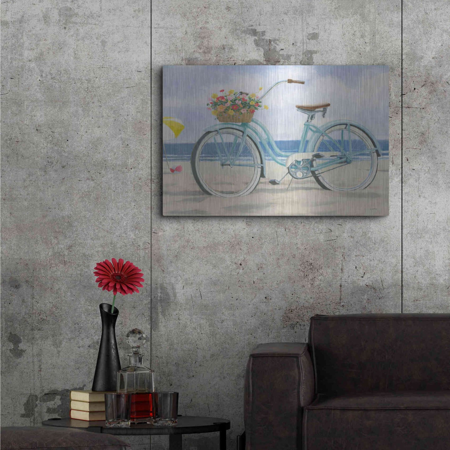 Luxe Metal Art 'Beach Time III' by James Wiens, Metal Wall Art,36x24