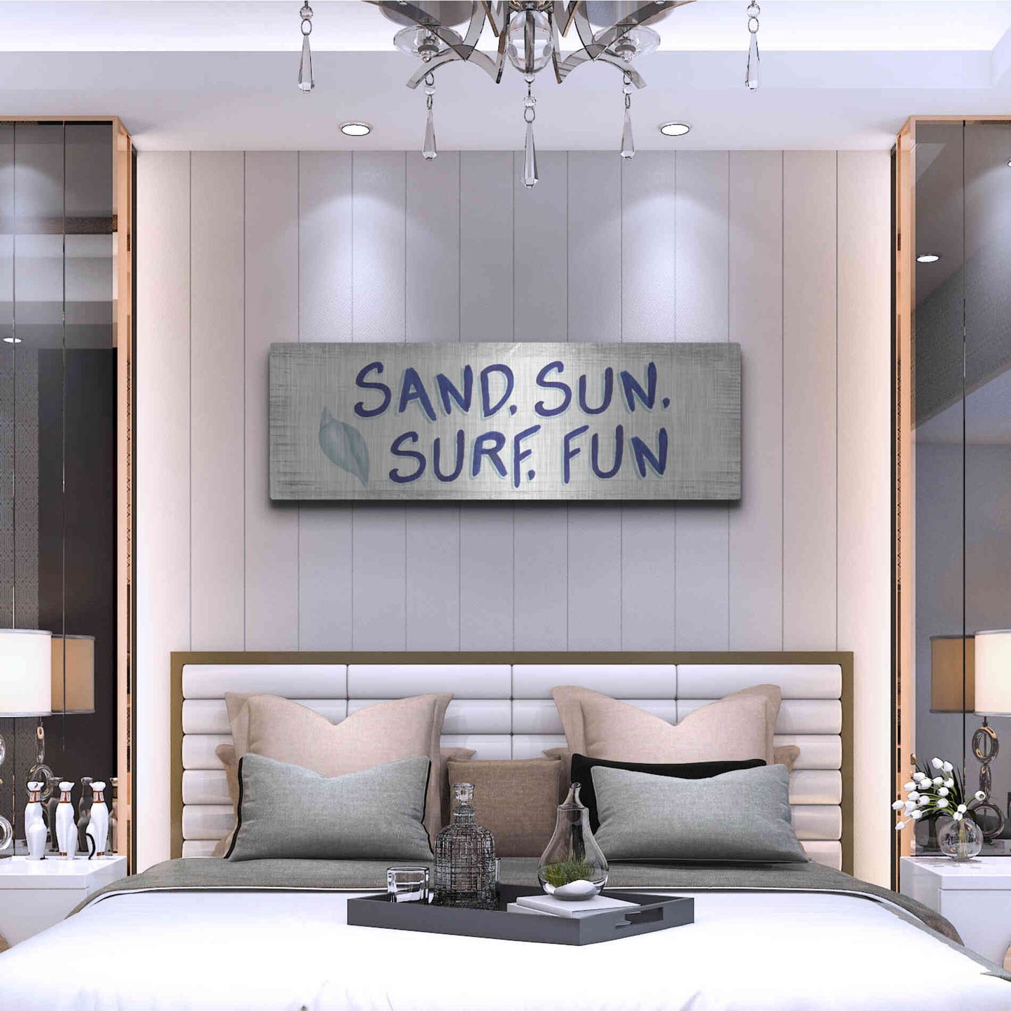 Luxe Metal Art 'Beach Time VIII' by James Wiens, Metal Wall Art,48x16