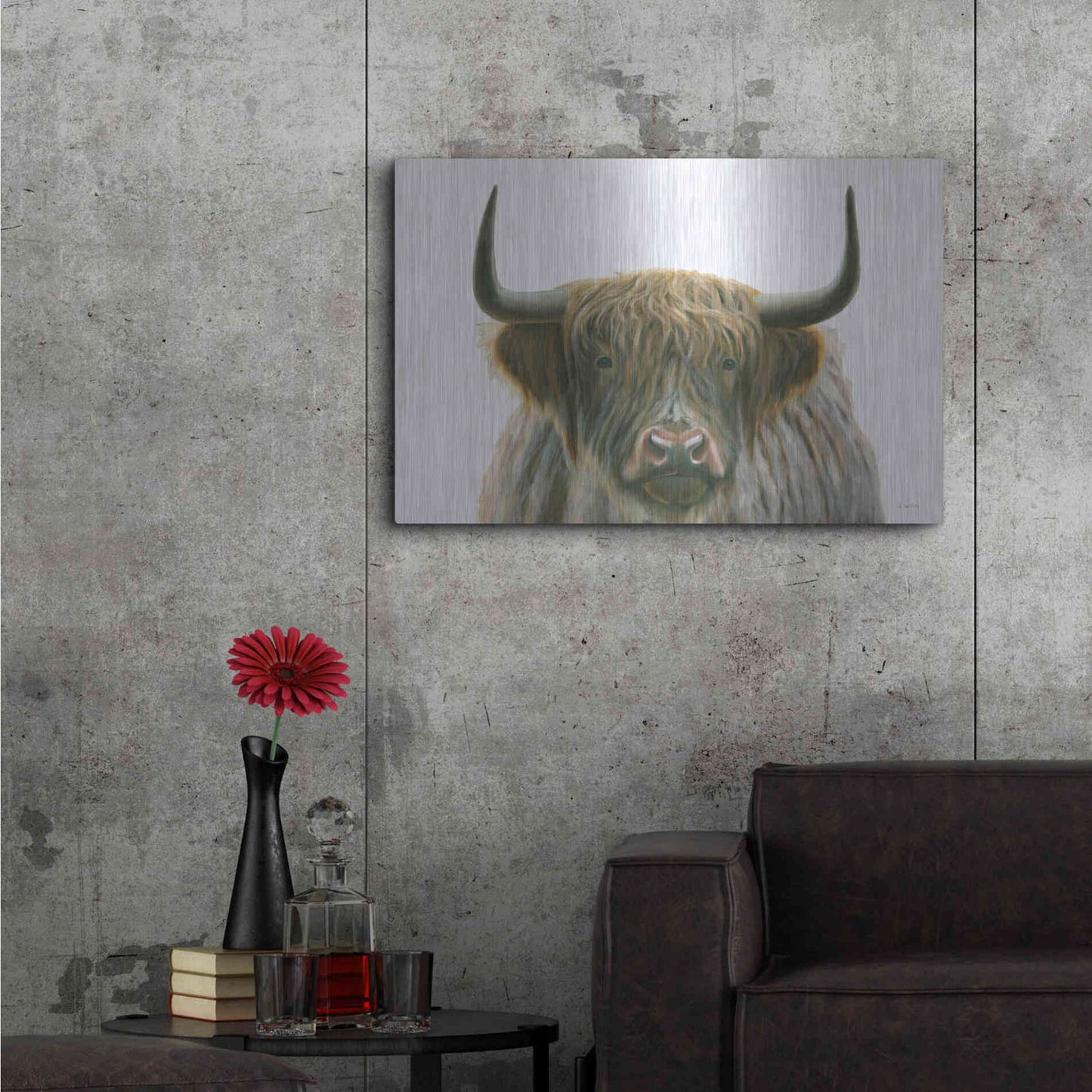 Luxe Metal Art 'Highlander' by James Wiens, Metal Wall Art,36x24