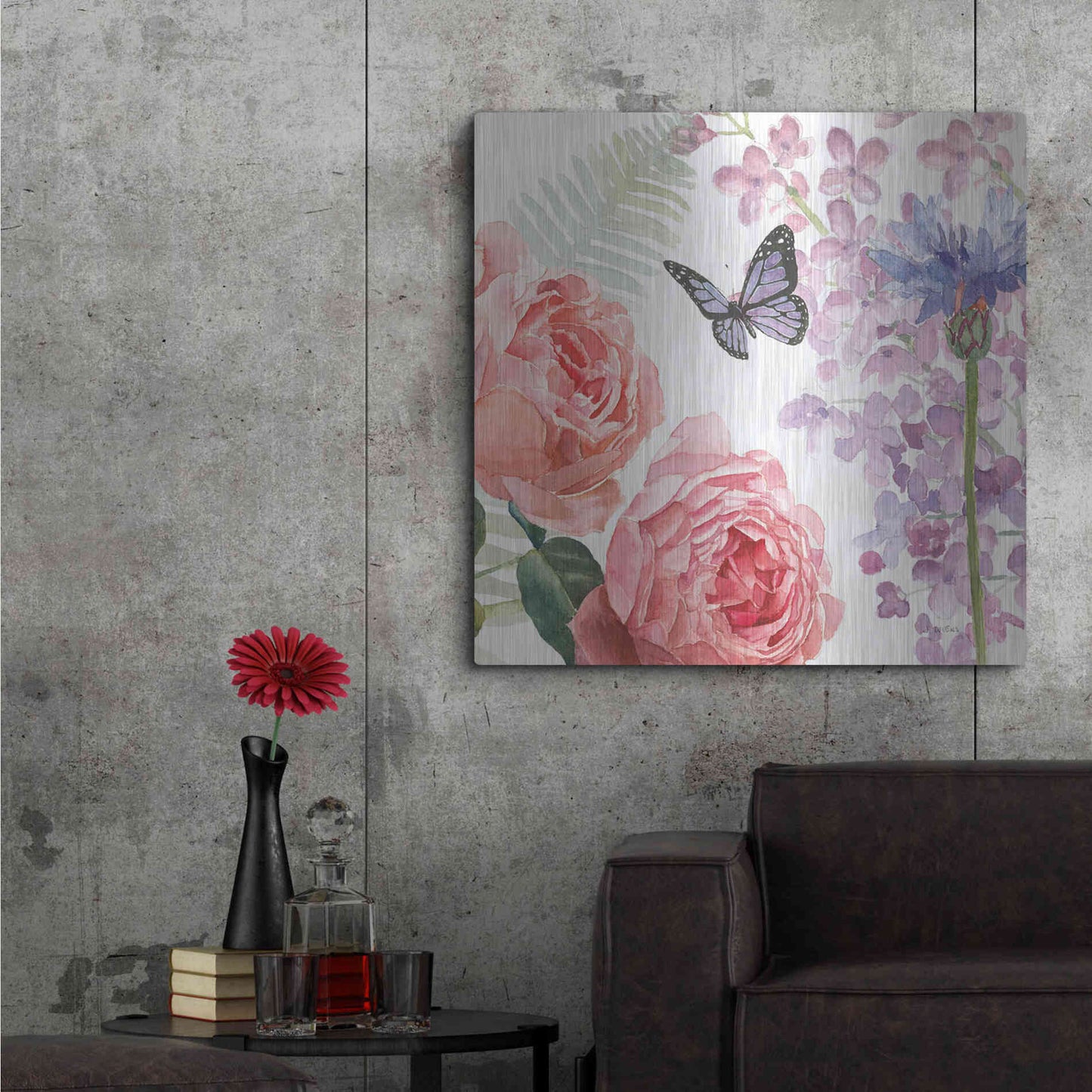 Luxe Metal Art 'Boho Bouquet XV' by James Wiens, Metal Wall Art,36x36