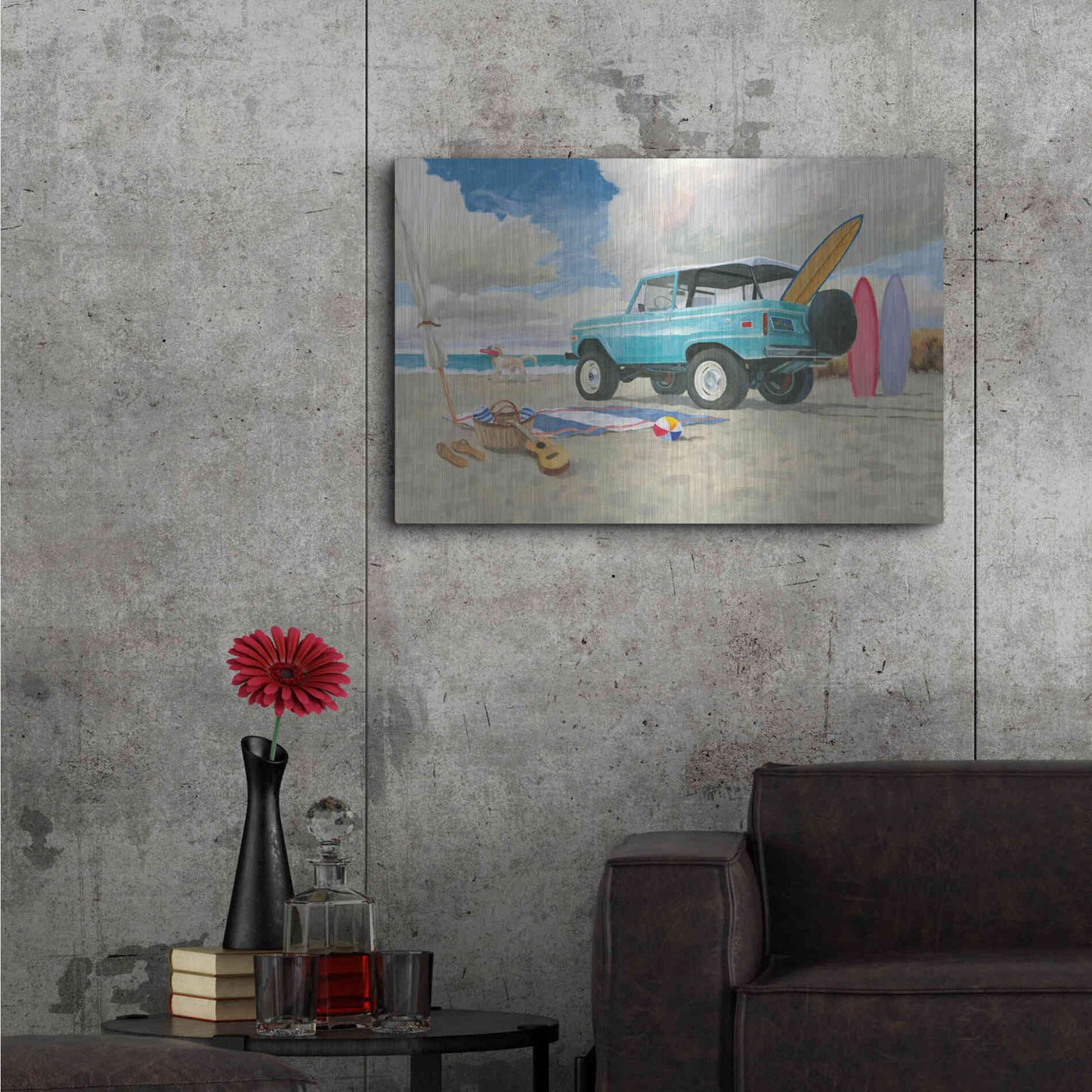 Luxe Metal Art 'Beach Ride I' by James Wiens, Metal Wall Art,36x24
