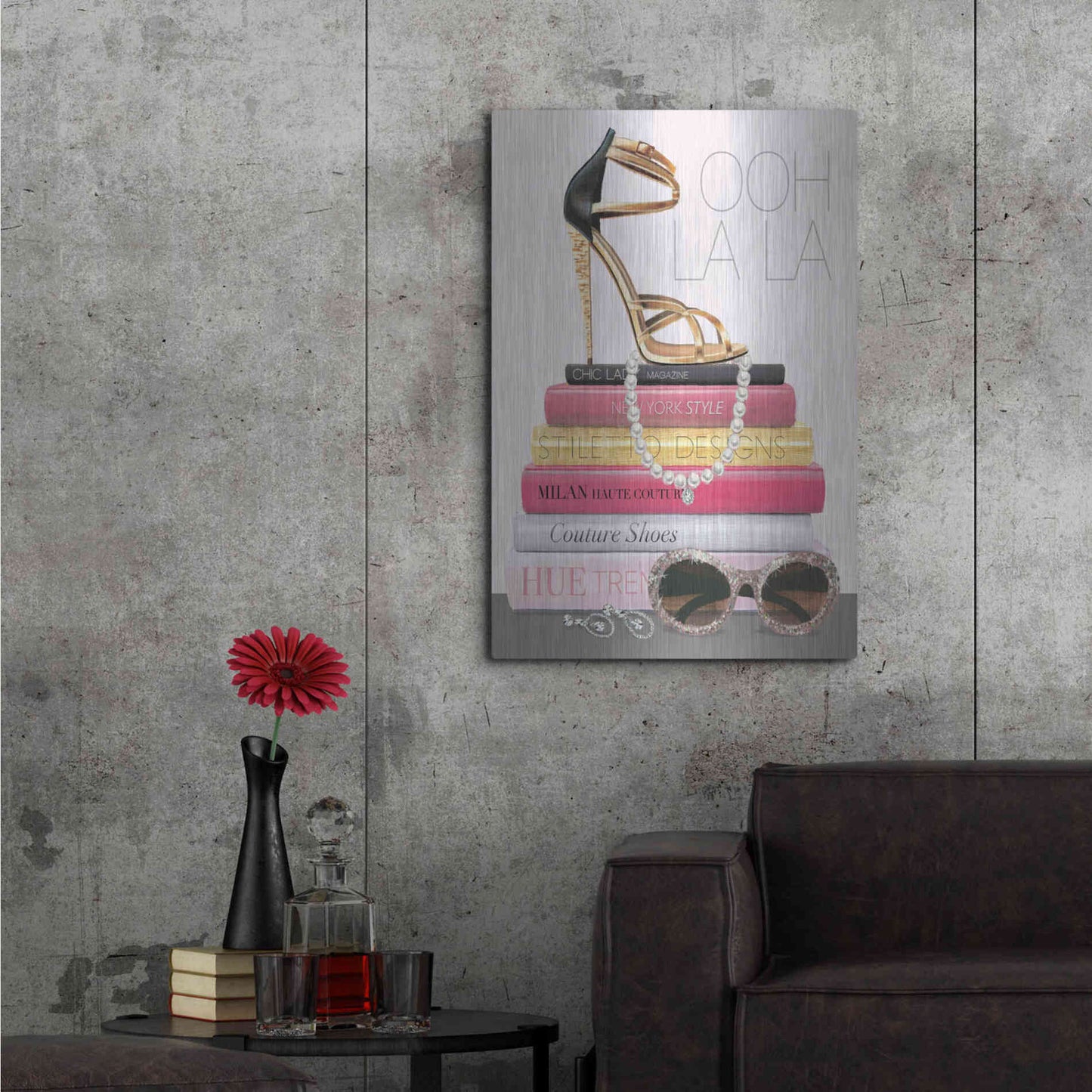 Luxe Metal Art 'Paris Style I Gold and Black' by Marco Fabiano, Metal Wall Art,24x36