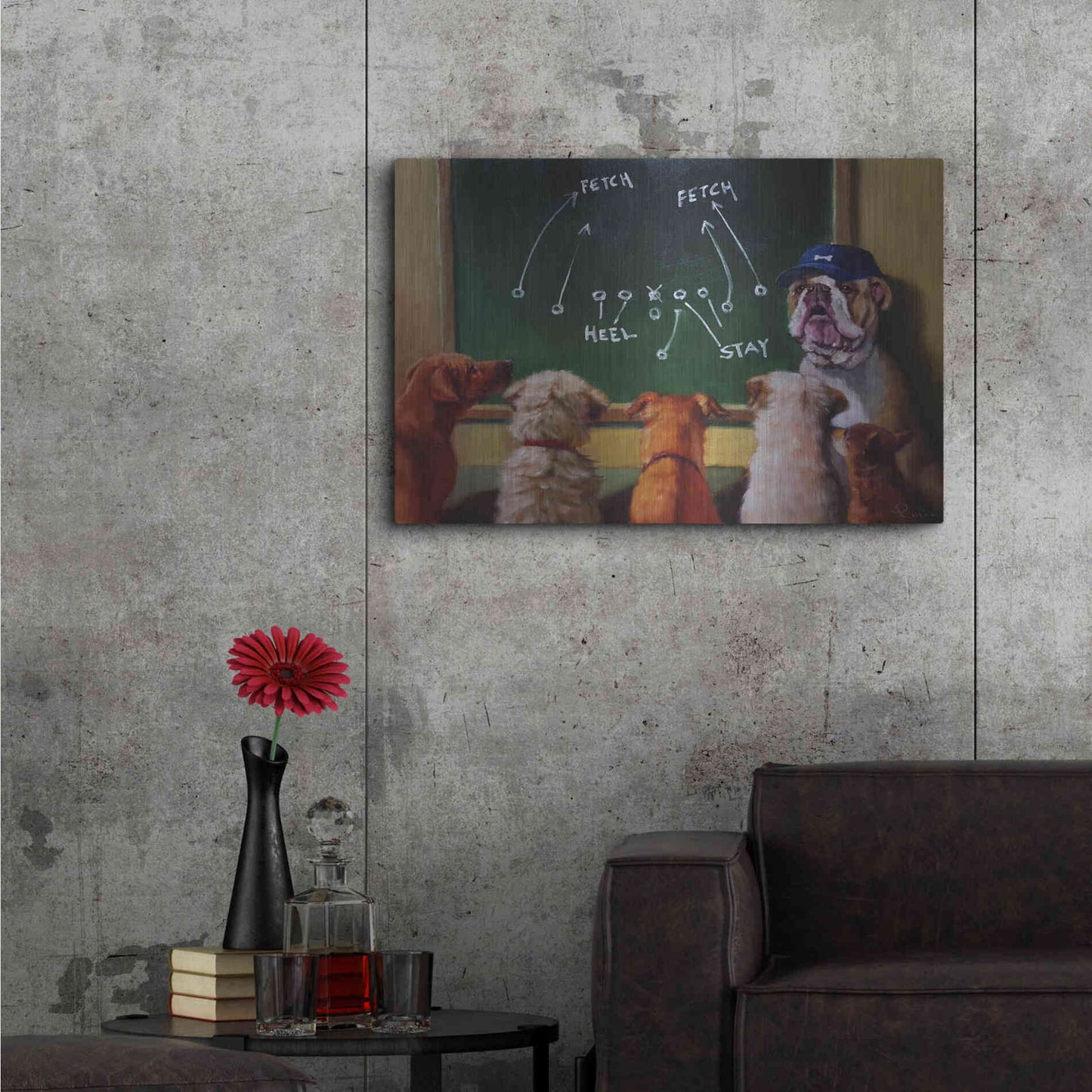 Luxe Metal Art 'Game Plan' by Lucia Heffernan, Metal Wall Art,36x24