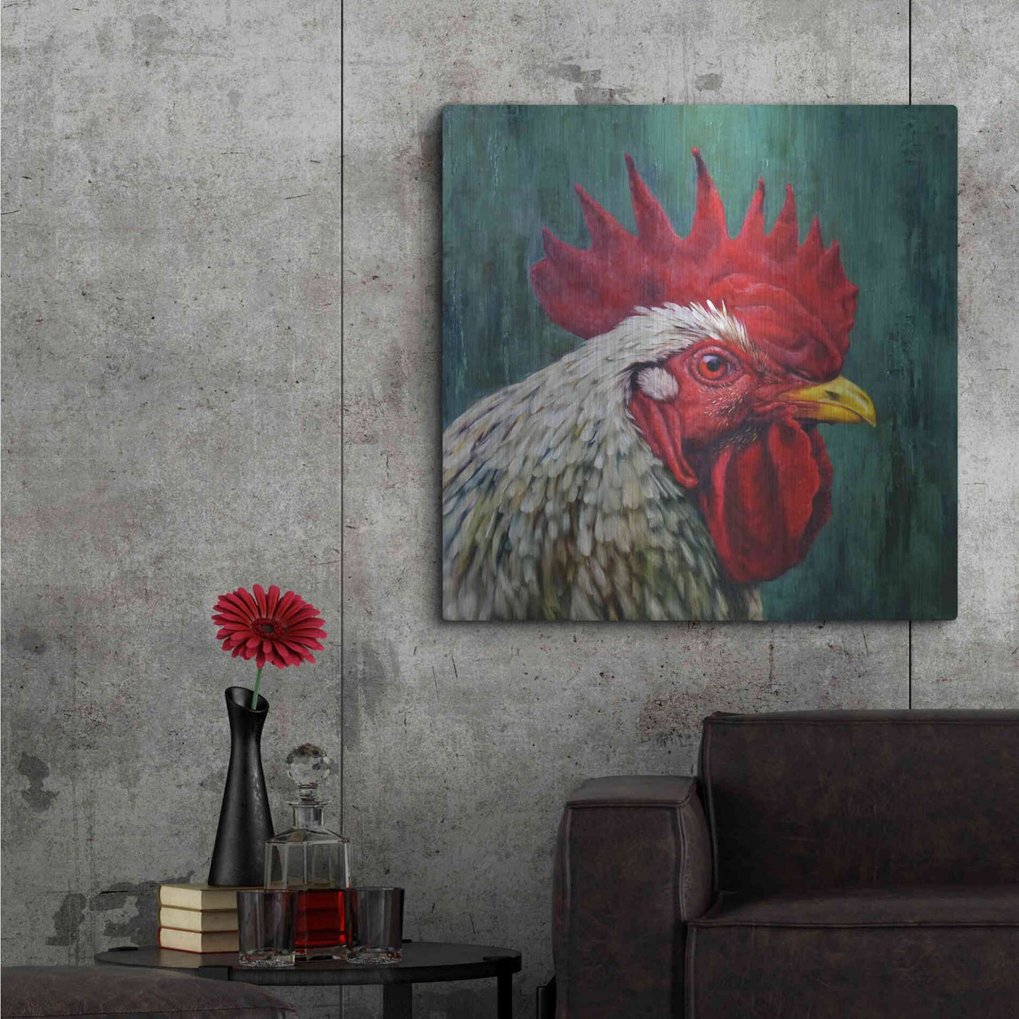 Luxe Metal Art 'Big Red' by Lucia Heffernan, Metal Wall Art,36x36