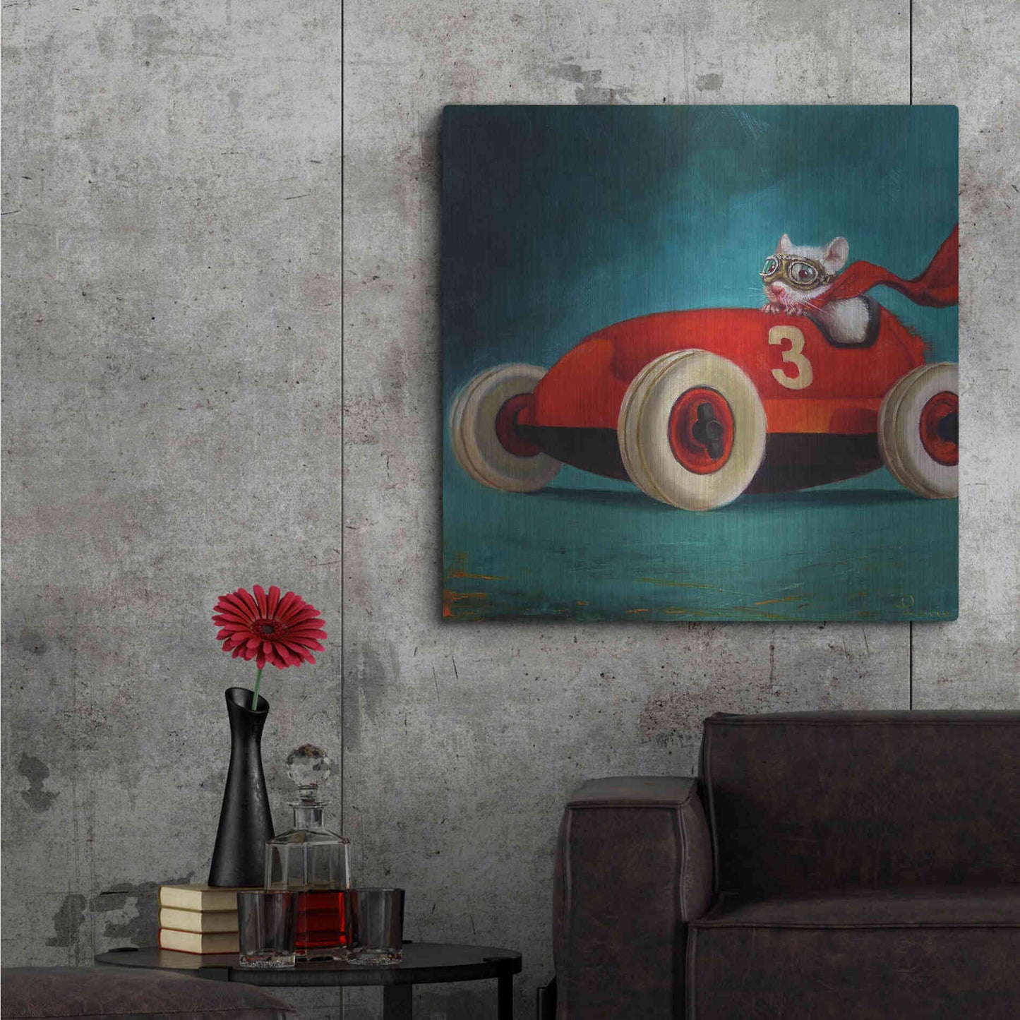 Luxe Metal Art 'Speed Racer' by Lucia Heffernan, Metal Wall Art,36x36